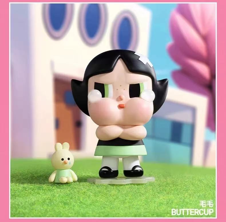 CRYBABY x Powerpuff Girls Series Blind Box Design Action Figures Collectible Toys Home Decorations Holiday Birthday Gifts for Girls and Boys