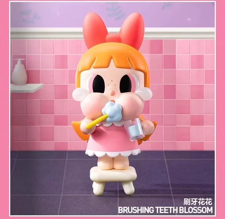 CRYBABY x Powerpuff Girls Series Blind Box Design Action Figures Collectible Toys Home Decorations Holiday Birthday Gifts for Girls and Boys