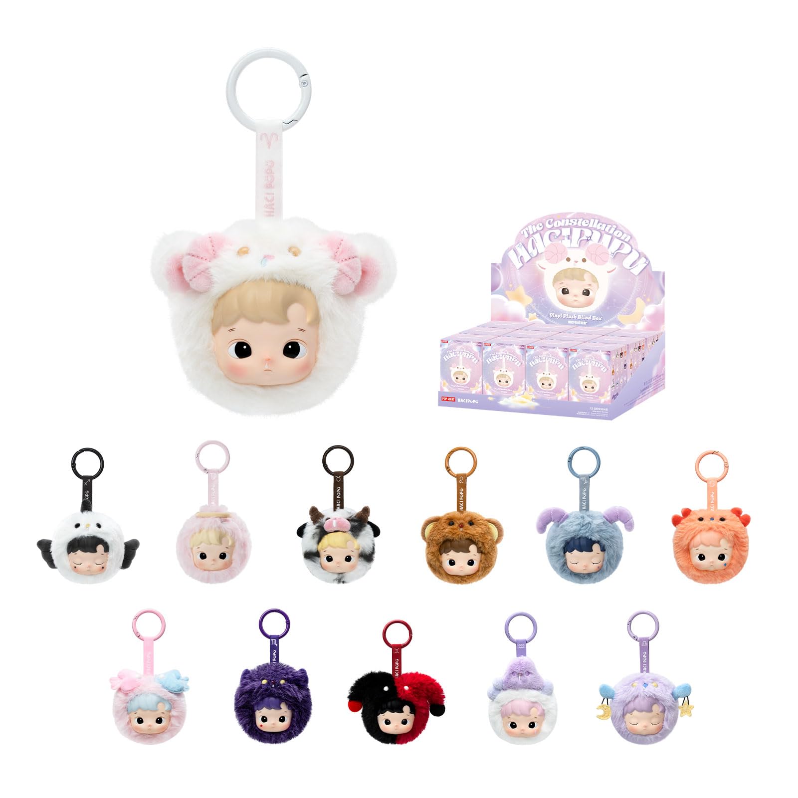 POP MART HACIPUPU The Constellation Series-Vinyl Plush Blind Box, HACIPUPU Blind Box Figures, Random Design Action Figures Collectible Toys Home Decorations, Holiday Birthday Gifts,Single Box