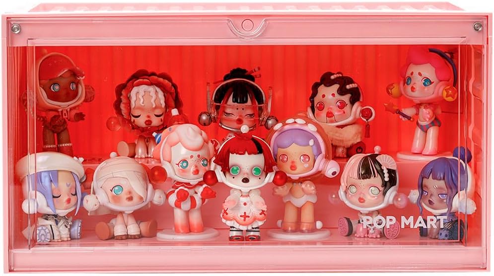 POP MART Luminous Display Container (Pink),Display Container Case for Blind Box Toys Collection