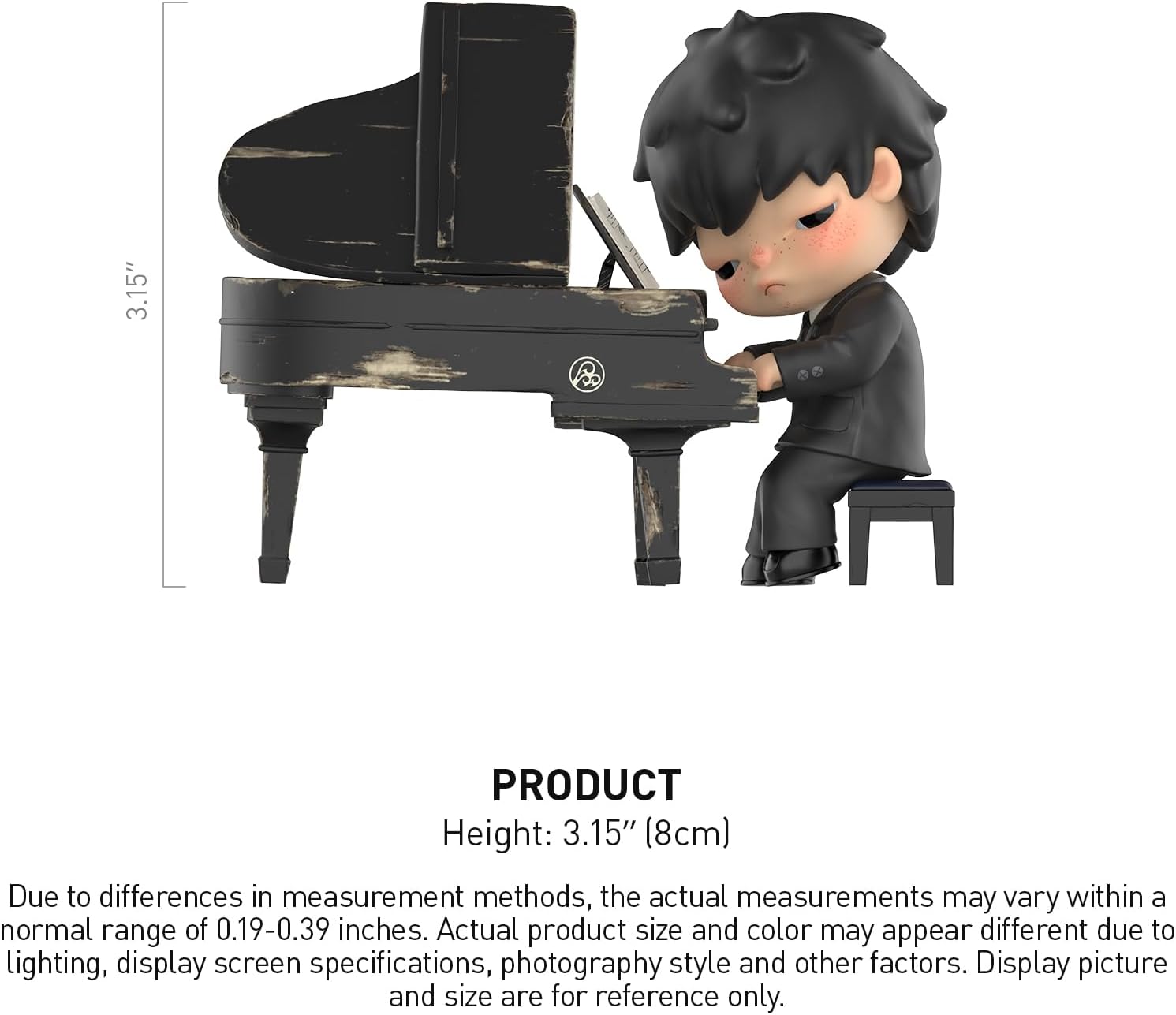Hirono The Pianist Figure Figurine, 3.15 inches Height, Toys for Modern Home Decor, Collectible Toy Set for Desk Accessories