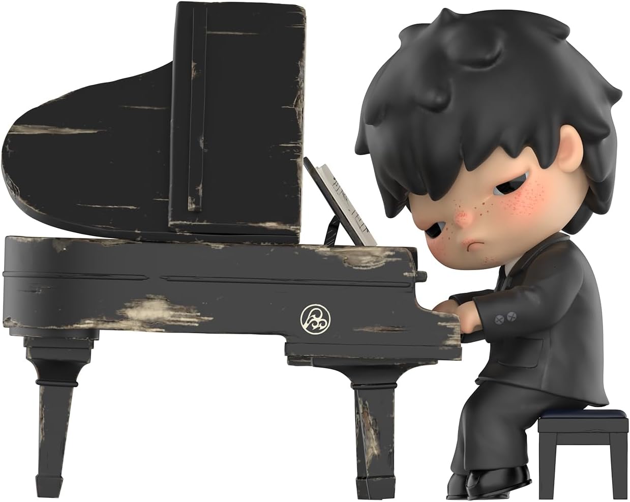 Hirono The Pianist Figure Figurine, 3.15 inches Height, Toys for Modern Home Decor, Collectible Toy Set for Desk Accessories