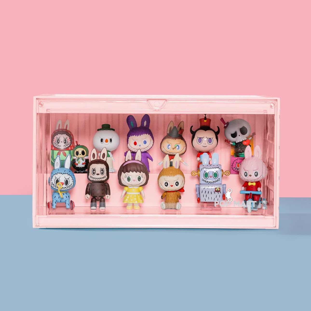 POP MART Luminous Display Container (Pink),Display Container Case for Blind Box Toys Collection
