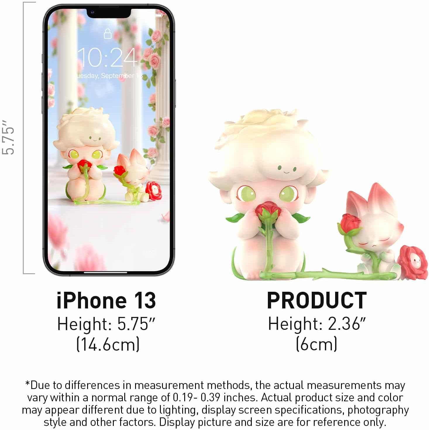 POP MART DIMOO Whisper of The Rose Figure, 2.36 * 3.15 Inches Height, Toys for Modern Home Decor, Collectible Toy Set for Desk Accessories
