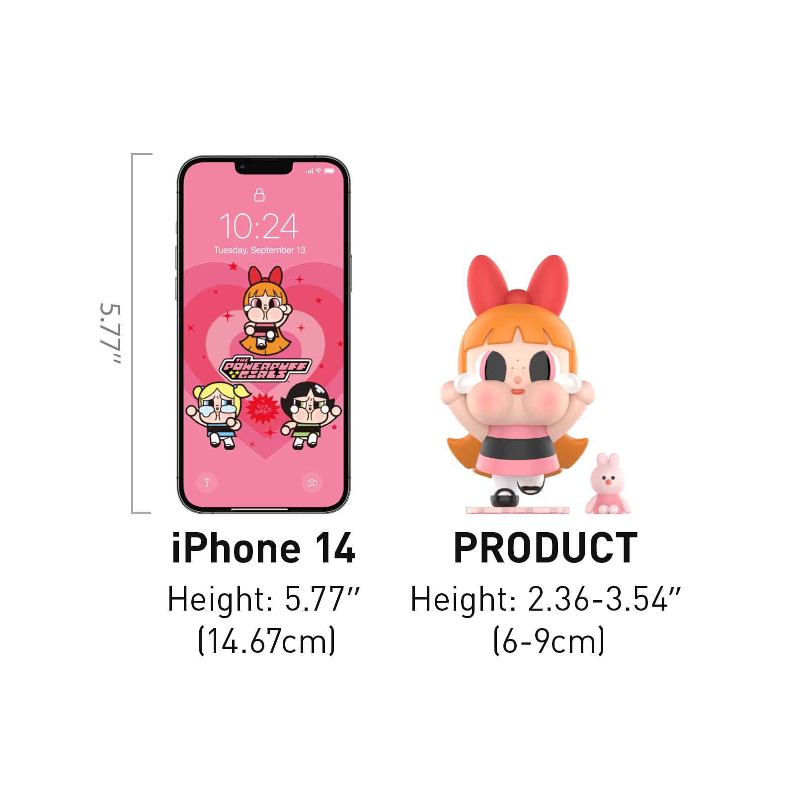 CRYBABY x Powerpuff Girls Series Blind Box Design Action Figures Collectible Toys Home Decorations Holiday Birthday Gifts for Girls and Boys