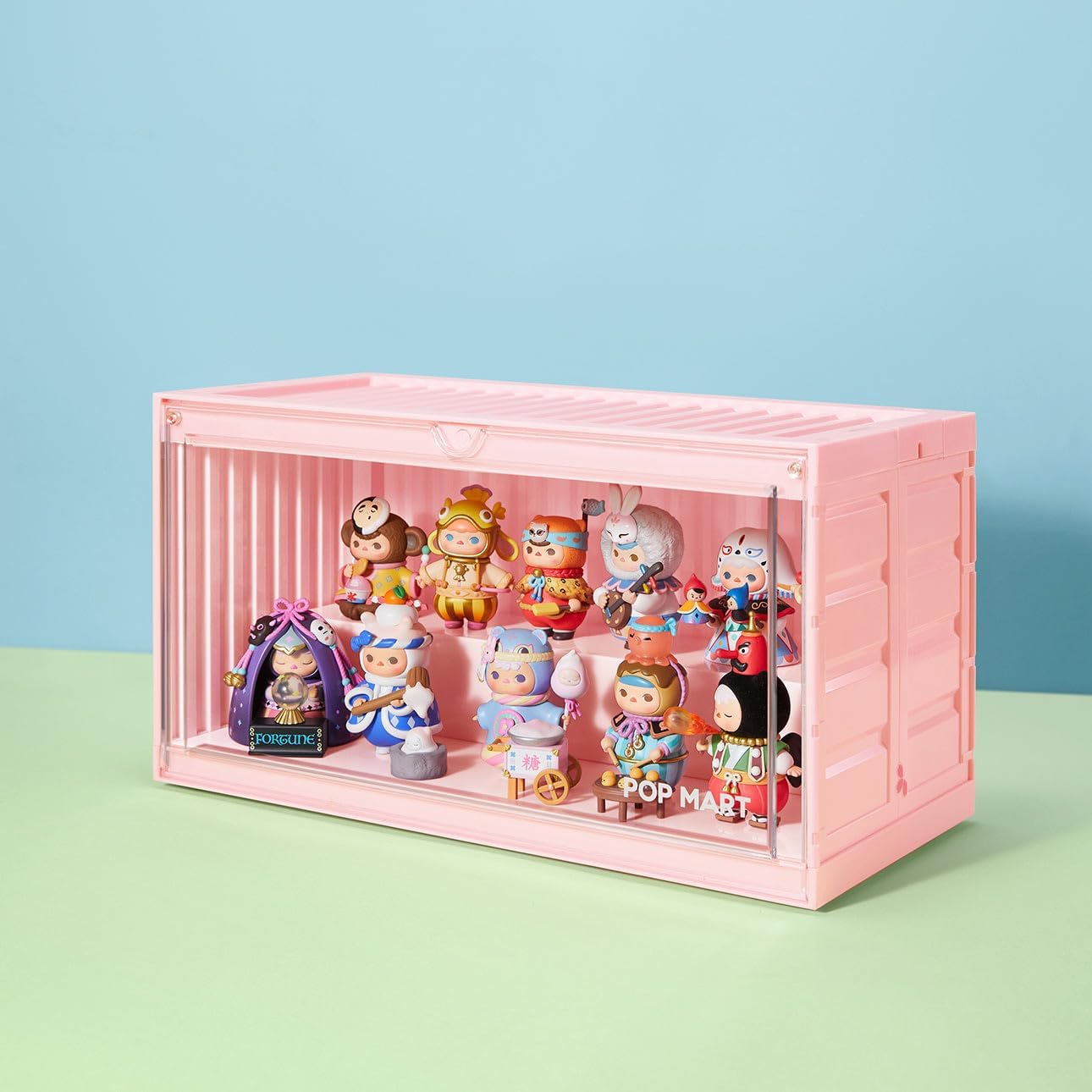 POP MART Luminous Display Container (Pink),Display Container Case for Blind Box Toys Collection