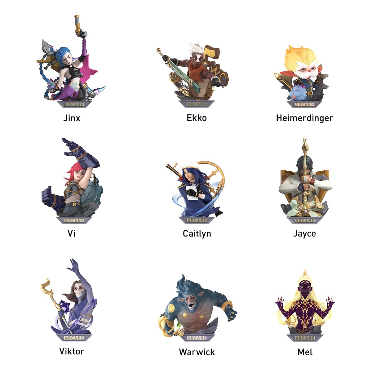 League of Legends: Arcane Series Figures Blind Box Figures Random Design Action Figures Collectible Toys Home Decorations Holiday Birthday Gifts for Girls and Boys Single Box