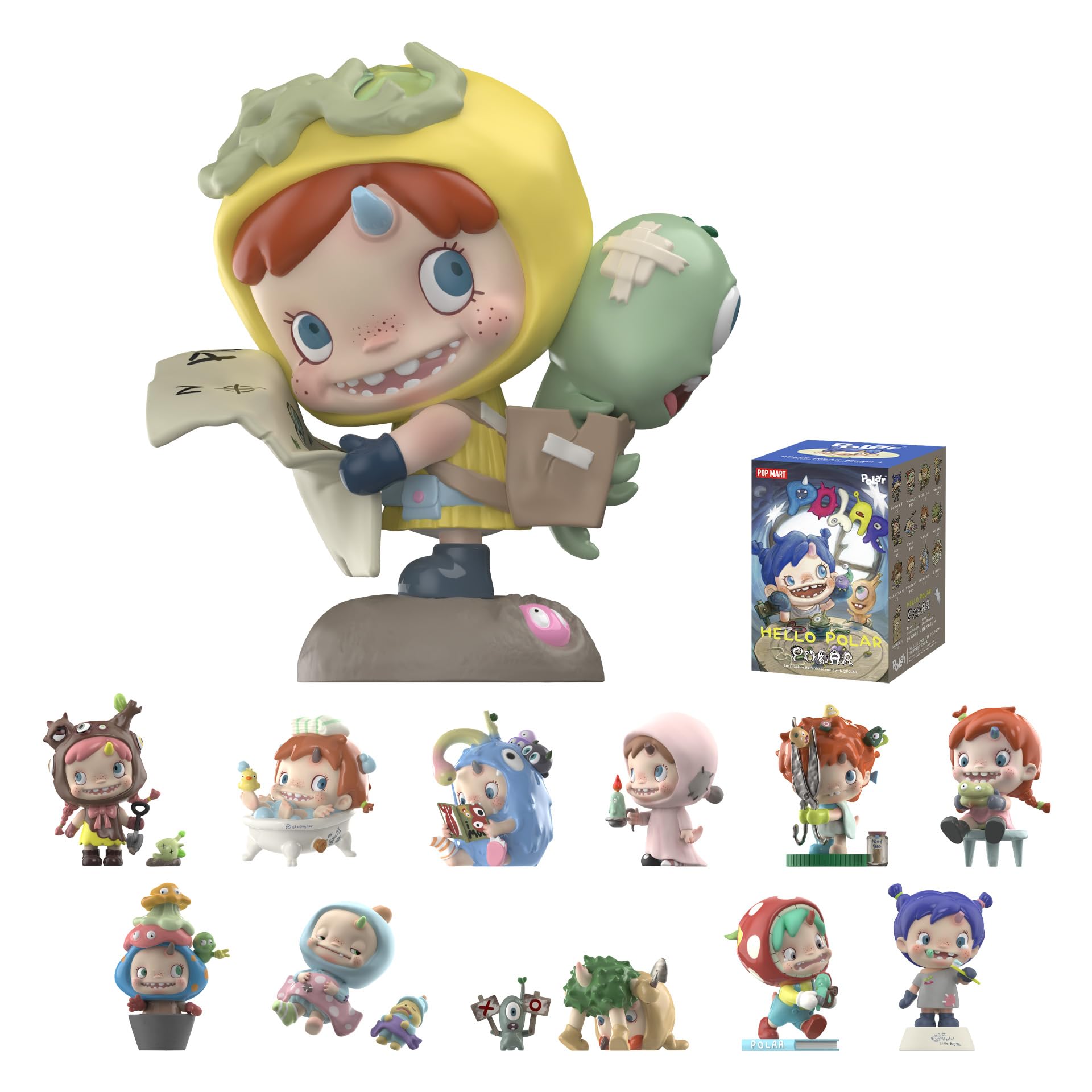 POP MART Polar - Hello Polar Season 1 Series Blind Box Figures, Random Design Action Figures Collectible Toys Home Decorations, Holiday Birthday Gifts, Single Box