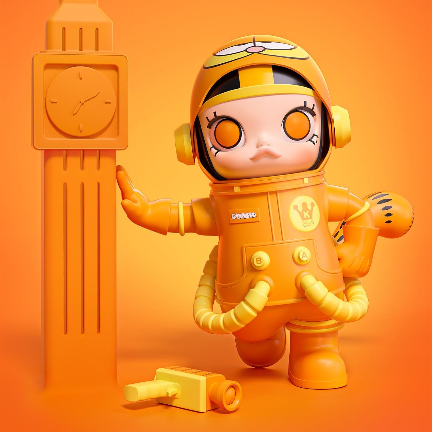 POP MART MEGA Space Molly 400% Garfield Collection Figurine, 12.6 Inch Height, Toys for Modern Home Décor, Collectible Art Toy
