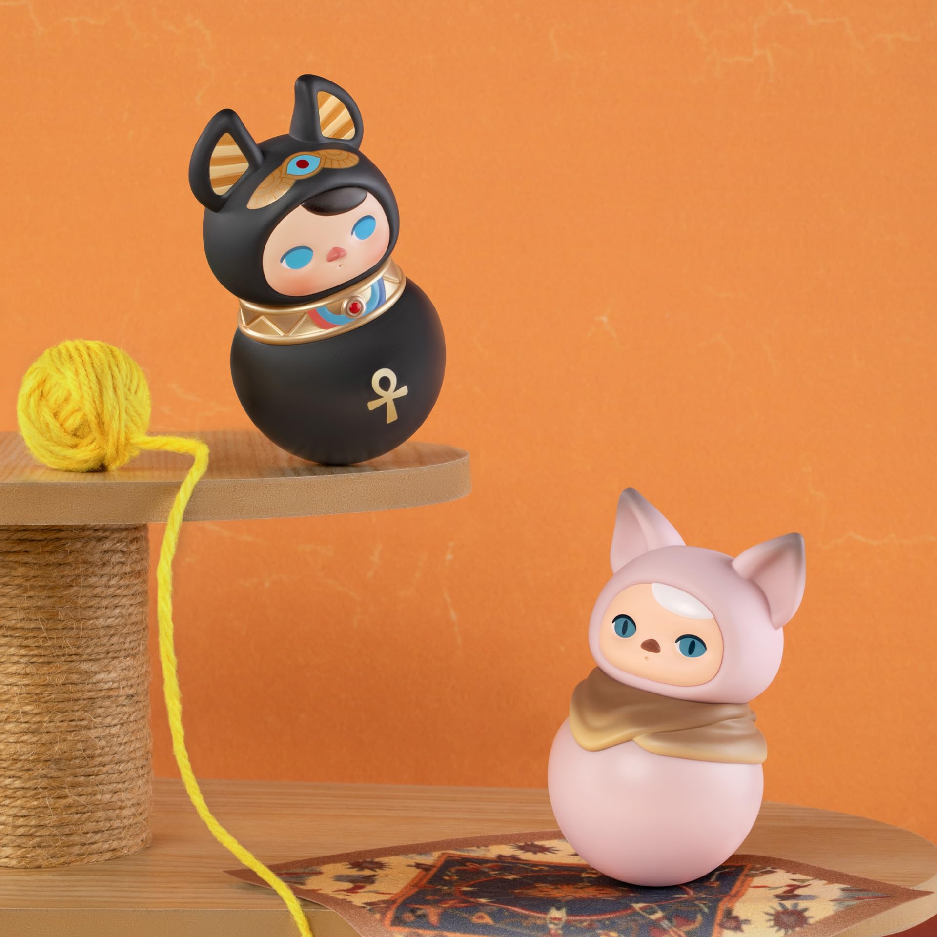 POP MART PUCKY Roly-Poly Kitty Series Figures, 16PCs PUCKY Blind Box Figures, Random Design Action Figures Collectible Toys Home Decorations, Holiday Birthday Gifts, Whole Set