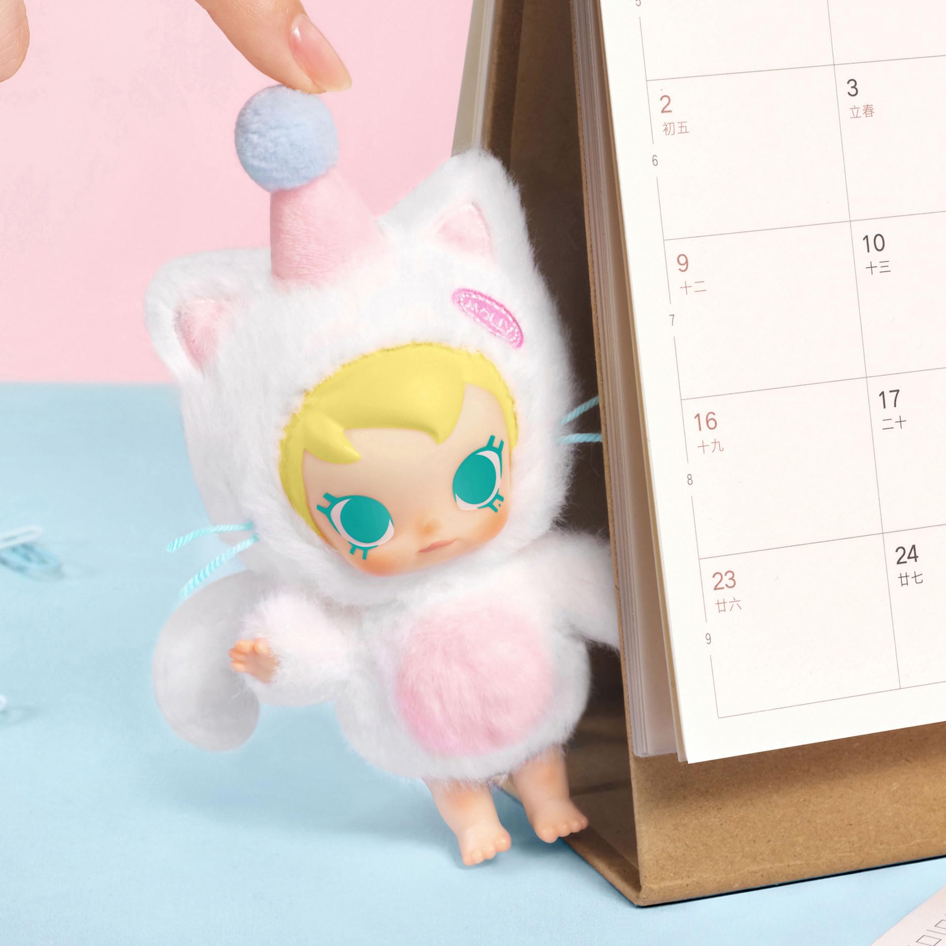 POP MART Baby Molly Pocket Friends Series-Vinyl Plush Pendant Blind Box 6PCs Blind Box Figures, Random Design Action Figures Collectible Toys Home Decorations, Whole Set