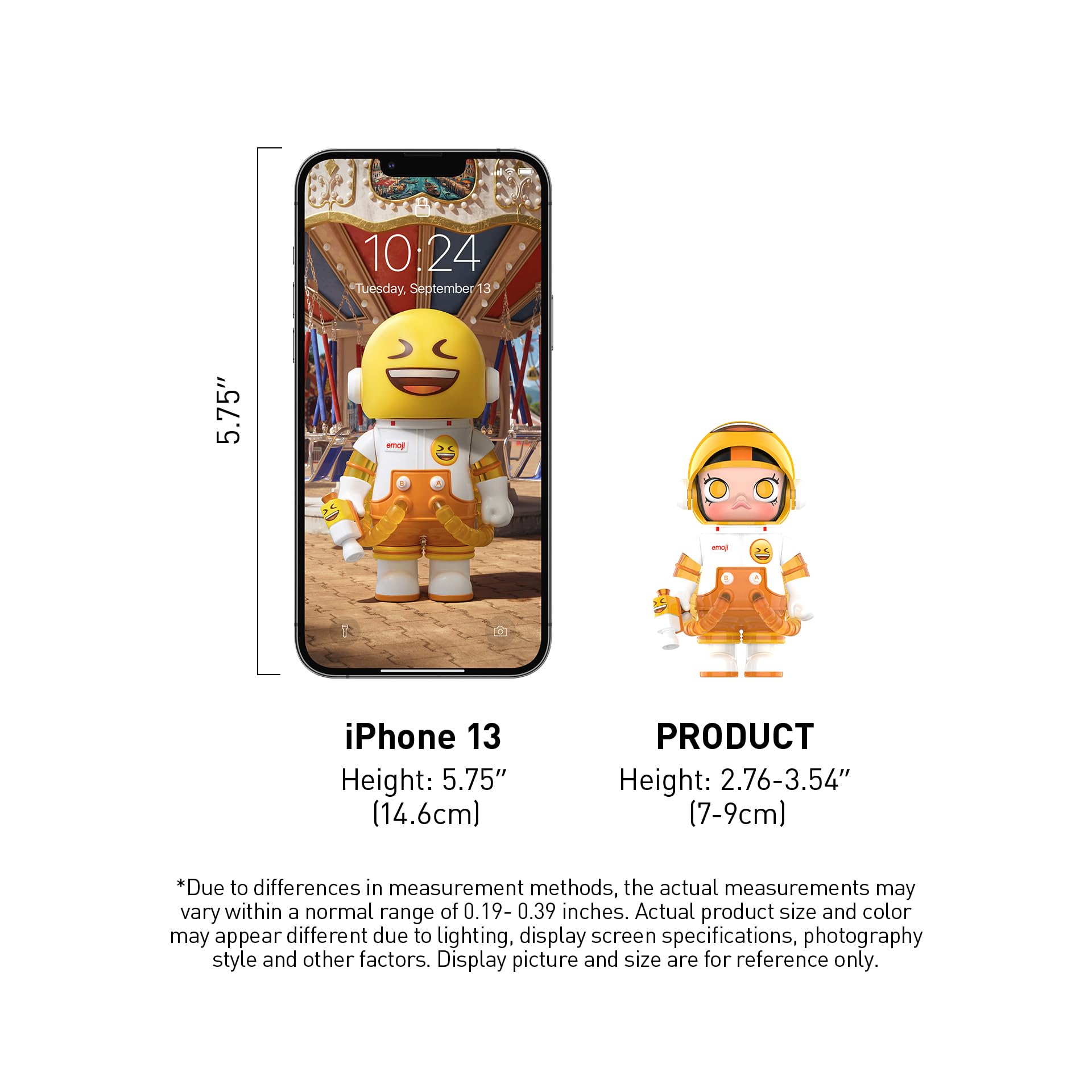 POP MART MEGA Space Molly 100% × Emoji Series, Molly Blind Box Figures, Random Design Action Figures Collectible Toys Home Decorations, Holiday Birthday Gifts for Girls and Boys, Single Box