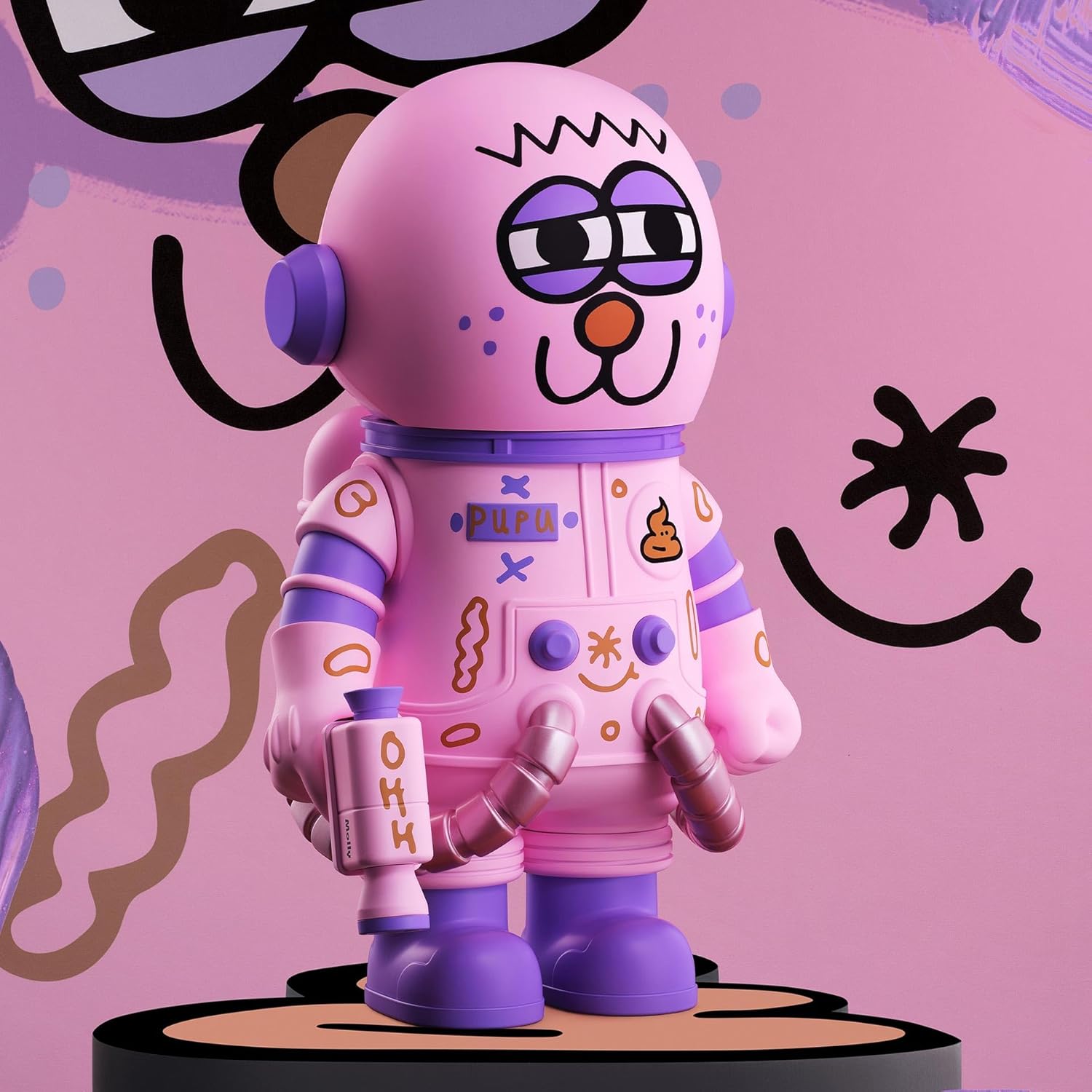 POP MART MEGA Space Molly 400% Jon BURGERMAN Space Cadets Series, 11.61 Inch Height, Random Design Toys for Modern Home Décor, Collectible Art Toy 1PC