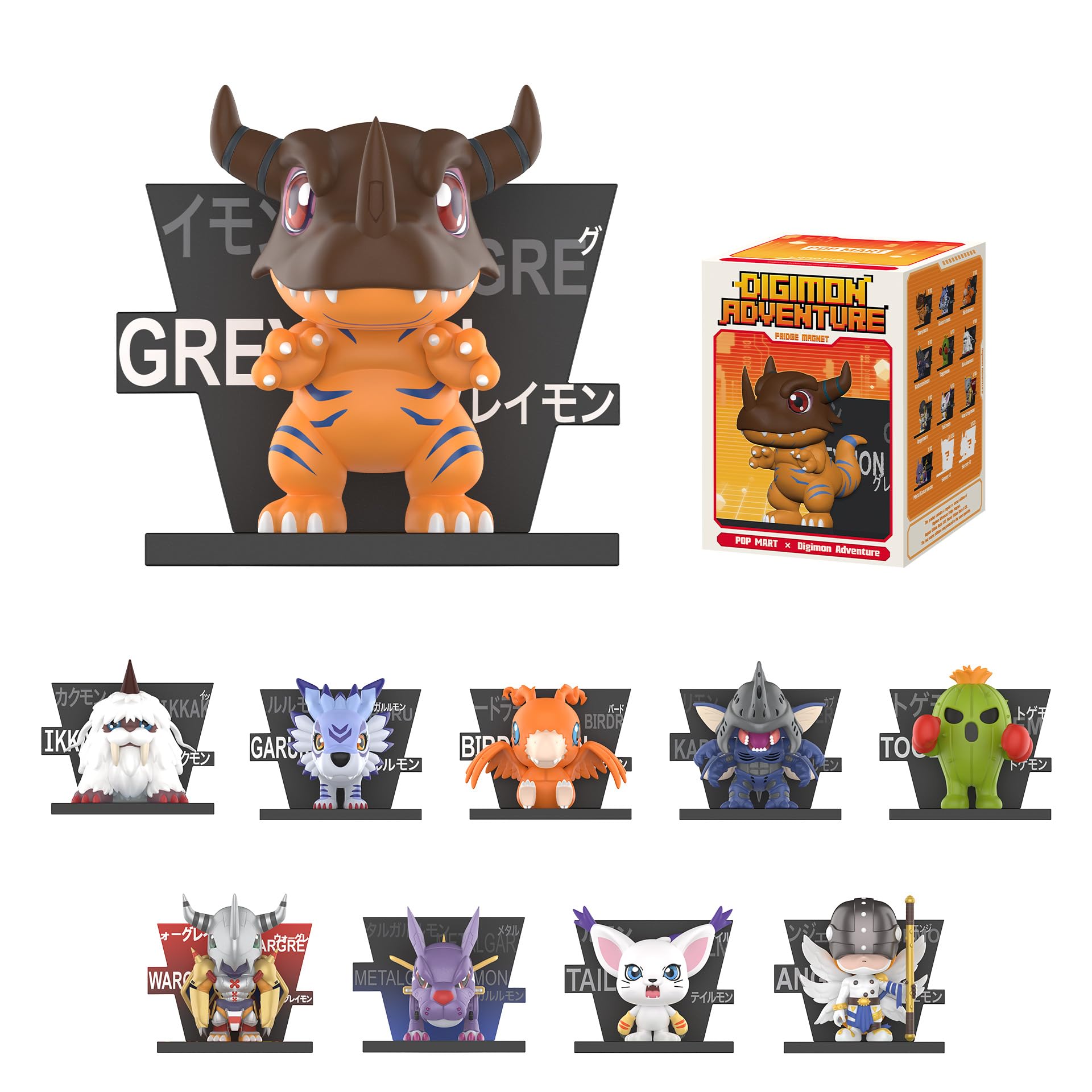 Genuine Digimon Adventure Fridge Magnet Series Blind Box Figures Random Design Action Figures Collectible Toys Home Decorations Holiday Birthday Gifts for Girls and Boys