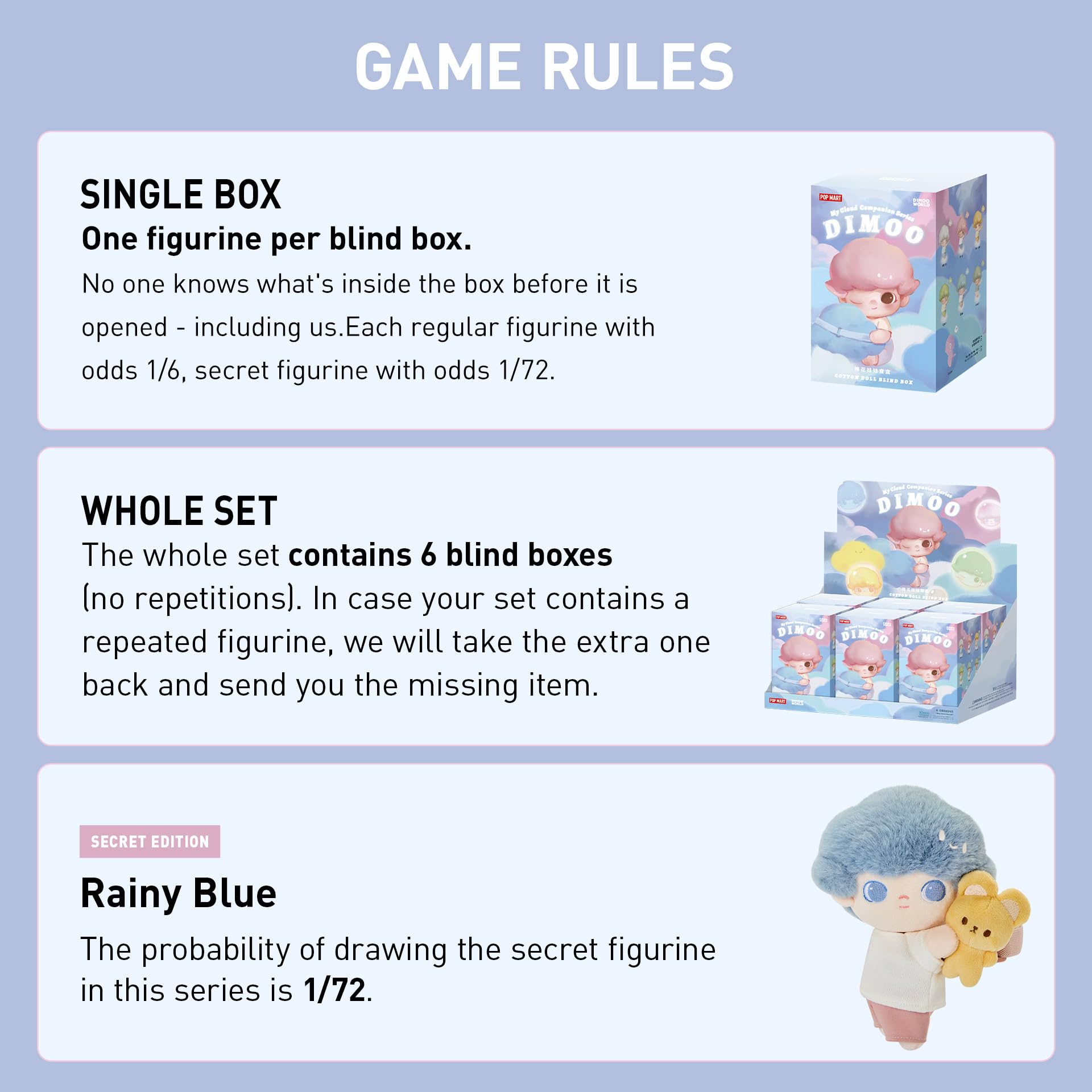 DIMOO My Cloud Companion Series-Cotton Doll Blind Box Action Figures Collectible Toys Home Decorations Holiday Birthday Gifts