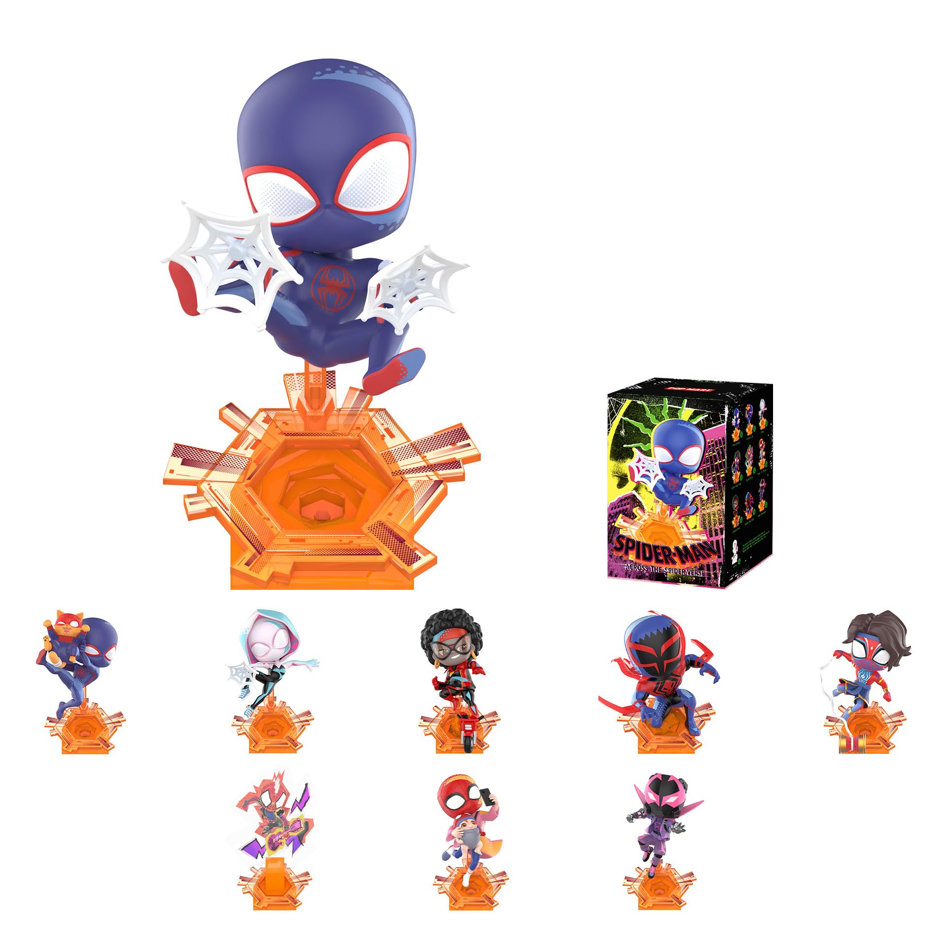 POP MART Marvel Spider-Man Across The Spider-Verse Series Figures, Blind Box Figures, Random Design Action Figures Collectible Toys Home Decorations, Holiday Birthday Gifts, Single Box