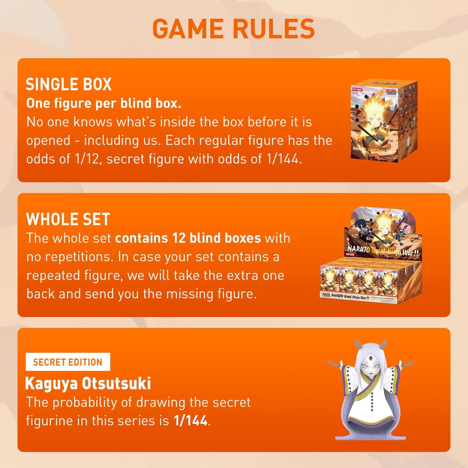 POP MART Naruto Ninkai Taisen Series Figures, Blind Box Figures, Random Design Action Figures Collectible Toys Home Decorations, Holiday Birthday Gifts, Single Box