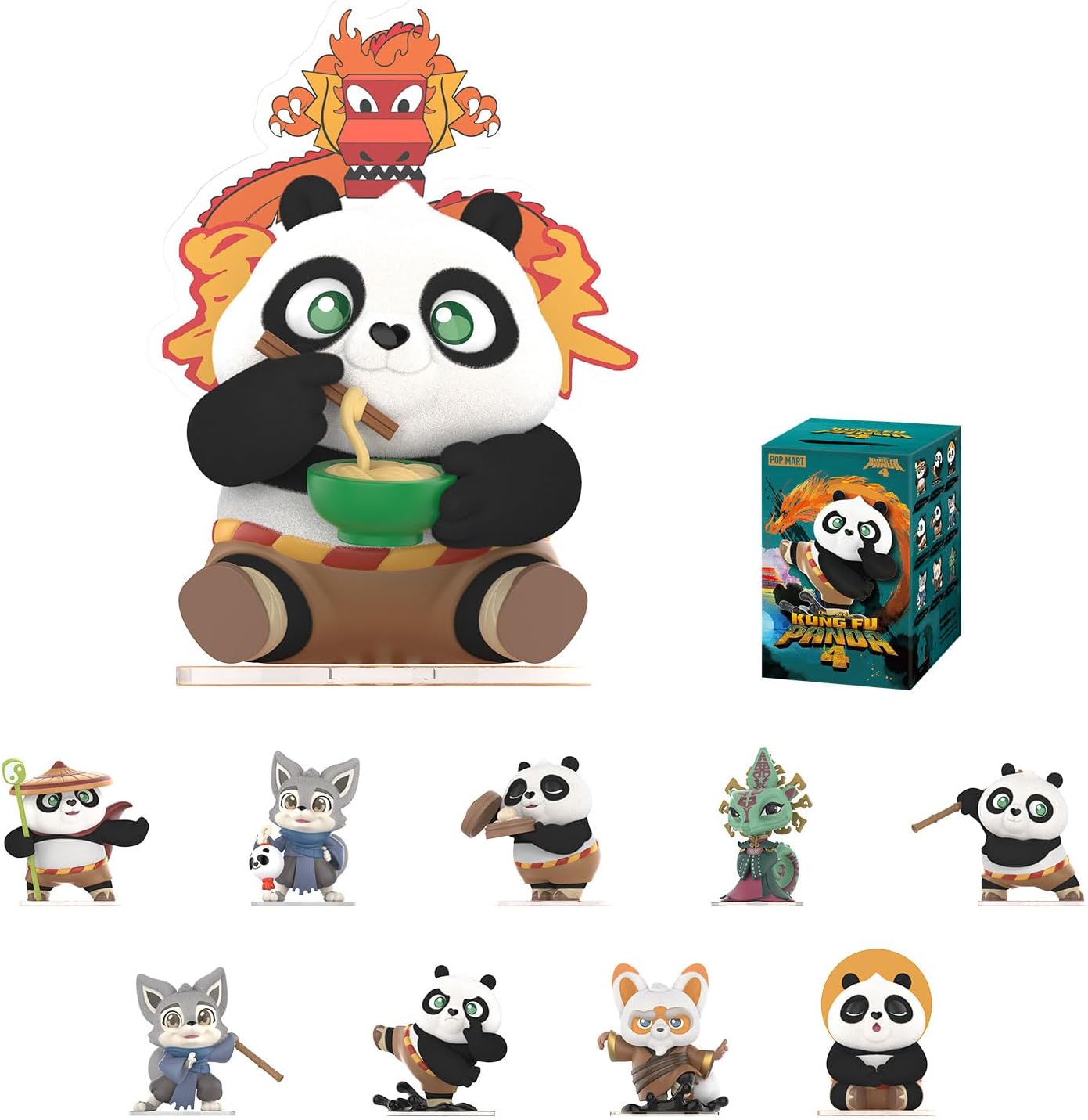 POP MART Universal Kung Fu Panda Series Figures, Universal Blind Box Figures, Random Design Action Figures Collectible Toys Home Decorations, Holiday Birthday Gifts for Girls and Boys, Single Box