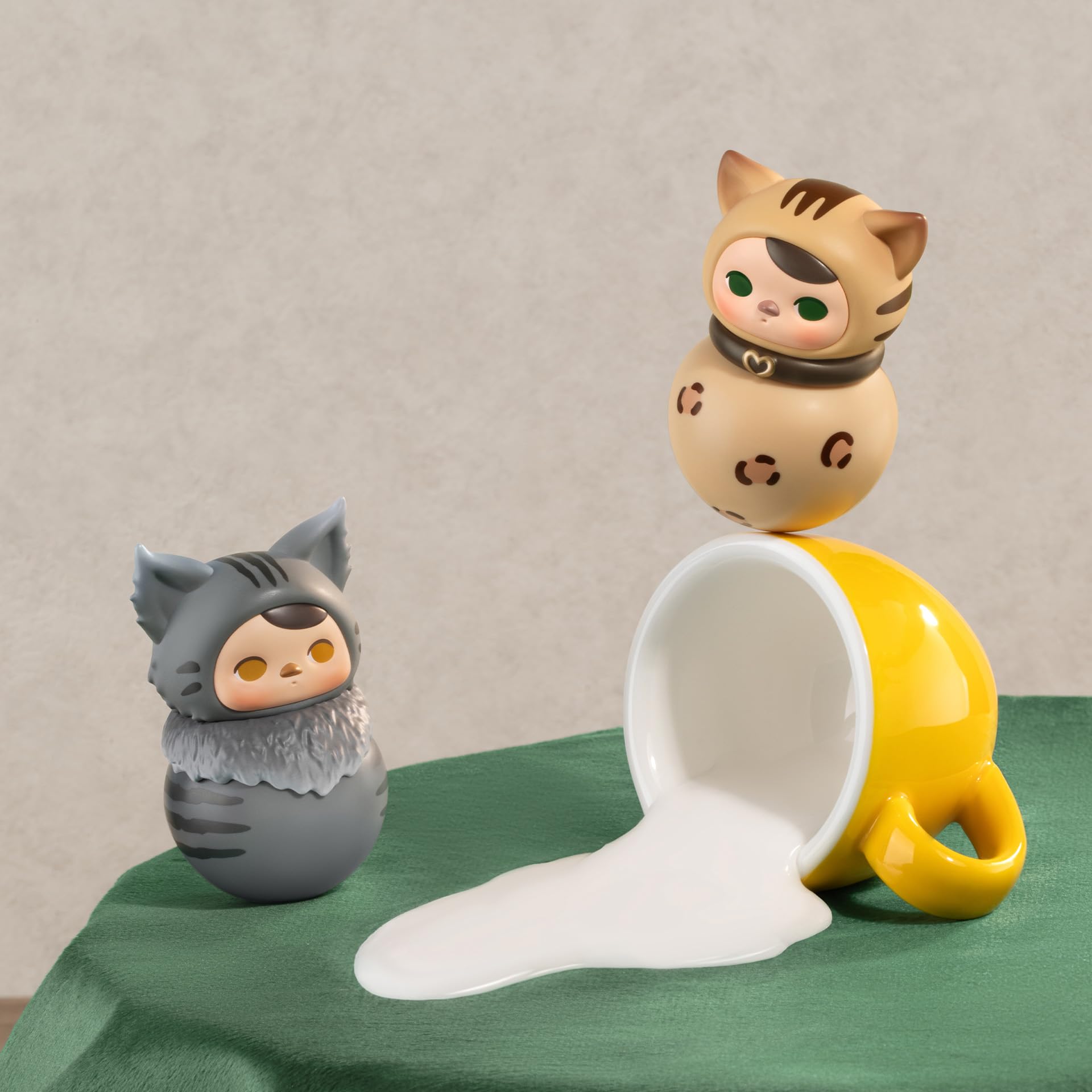 POP MART PUCKY Roly-Poly Kitty Series Figures, 16PCs PUCKY Blind Box Figures, Random Design Action Figures Collectible Toys Home Decorations, Holiday Birthday Gifts, Whole Set