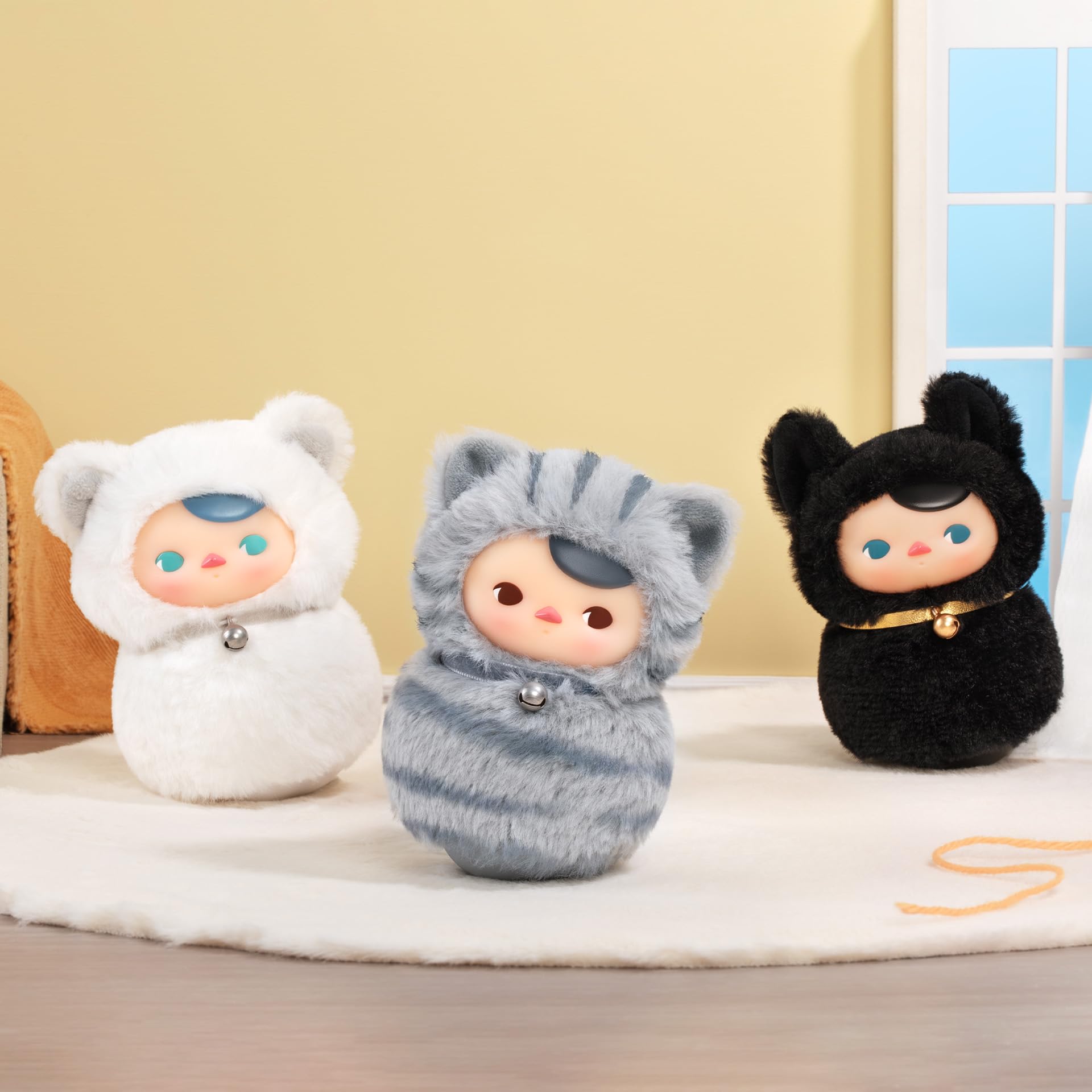 POP MART PUCKY Roly-Poly Kitty Series-Vinyl Plush Blind Box, PUCKY Blind Box Figures, Random Design Action Figures Collectible Toys Home Decorations, Holiday Birthday Gifts,Single Box
