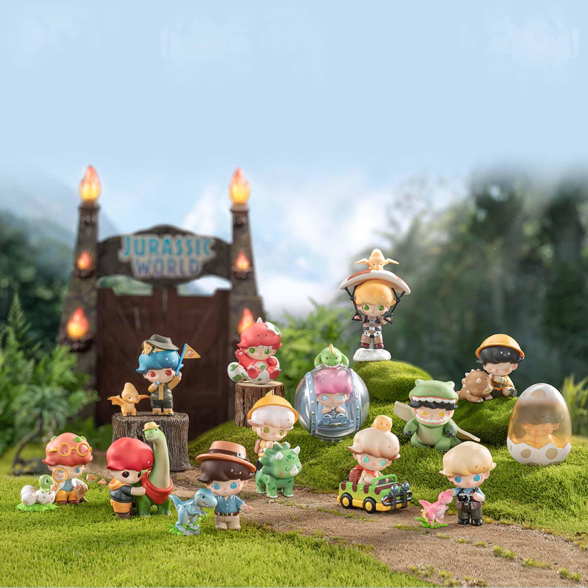 POP MART DIMOO Jurassic World Series Blind Box Figures, Random Design Action Figures Collectible Toys Home Decorations, Holiday Birthday Gifts for Girls and Boys, Single Box