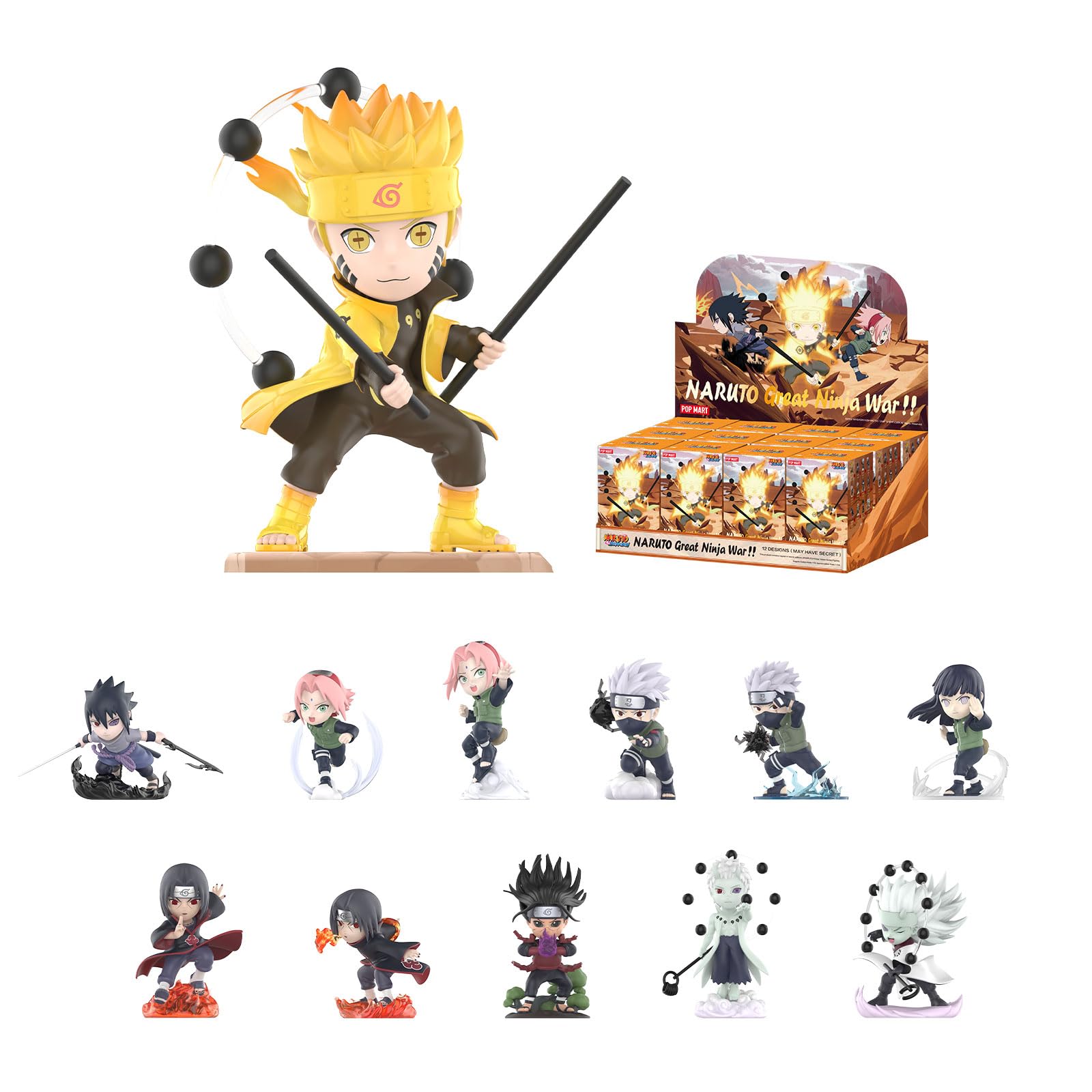 POP MART Naruto Ninkai Taisen Series Figures, Blind Box Figures, Random Design Action Figures Collectible Toys Home Decorations, Holiday Birthday Gifts, Single Box