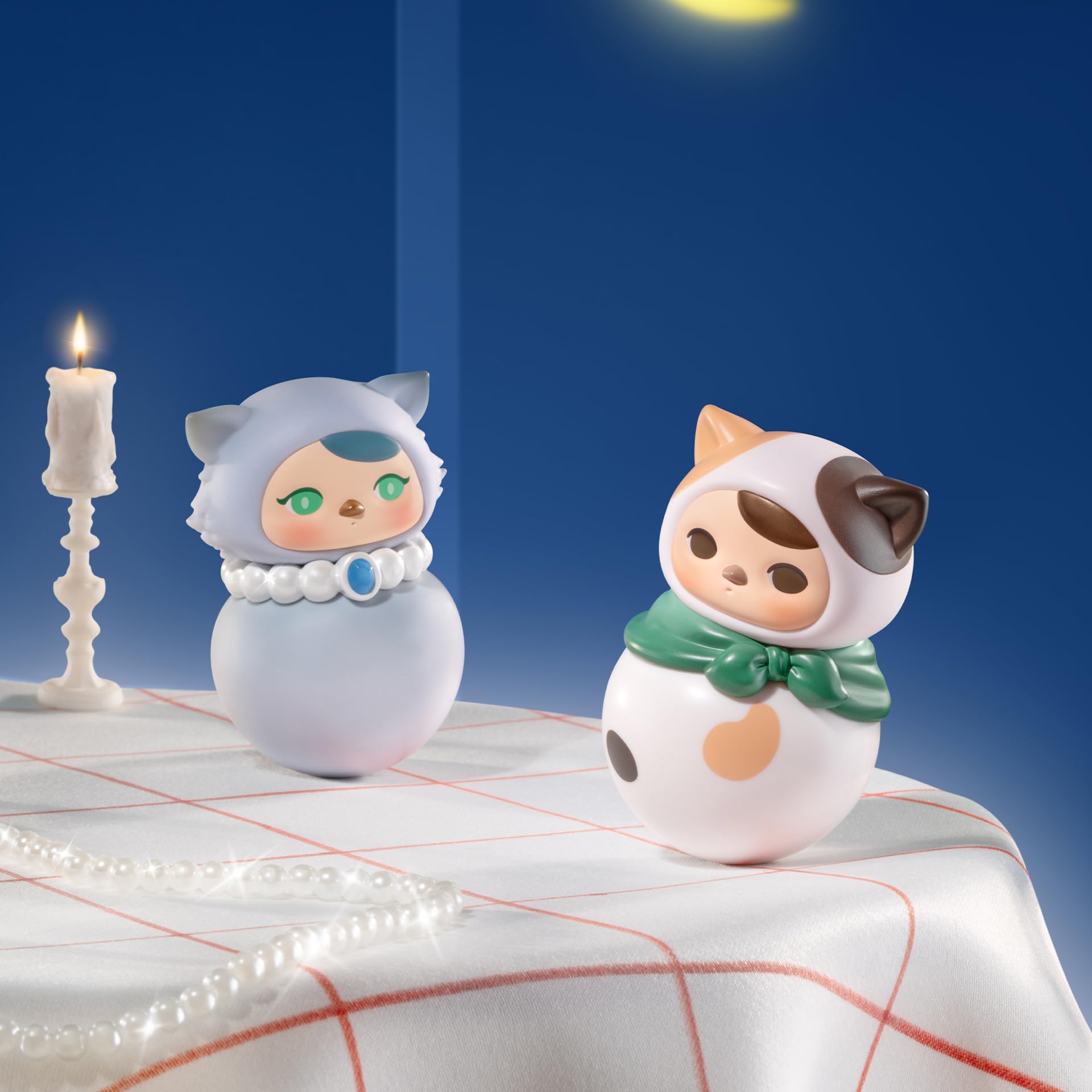 POP MART PUCKY Roly-Poly Kitty Series Figures, 16PCs PUCKY Blind Box Figures, Random Design Action Figures Collectible Toys Home Decorations, Holiday Birthday Gifts, Whole Set