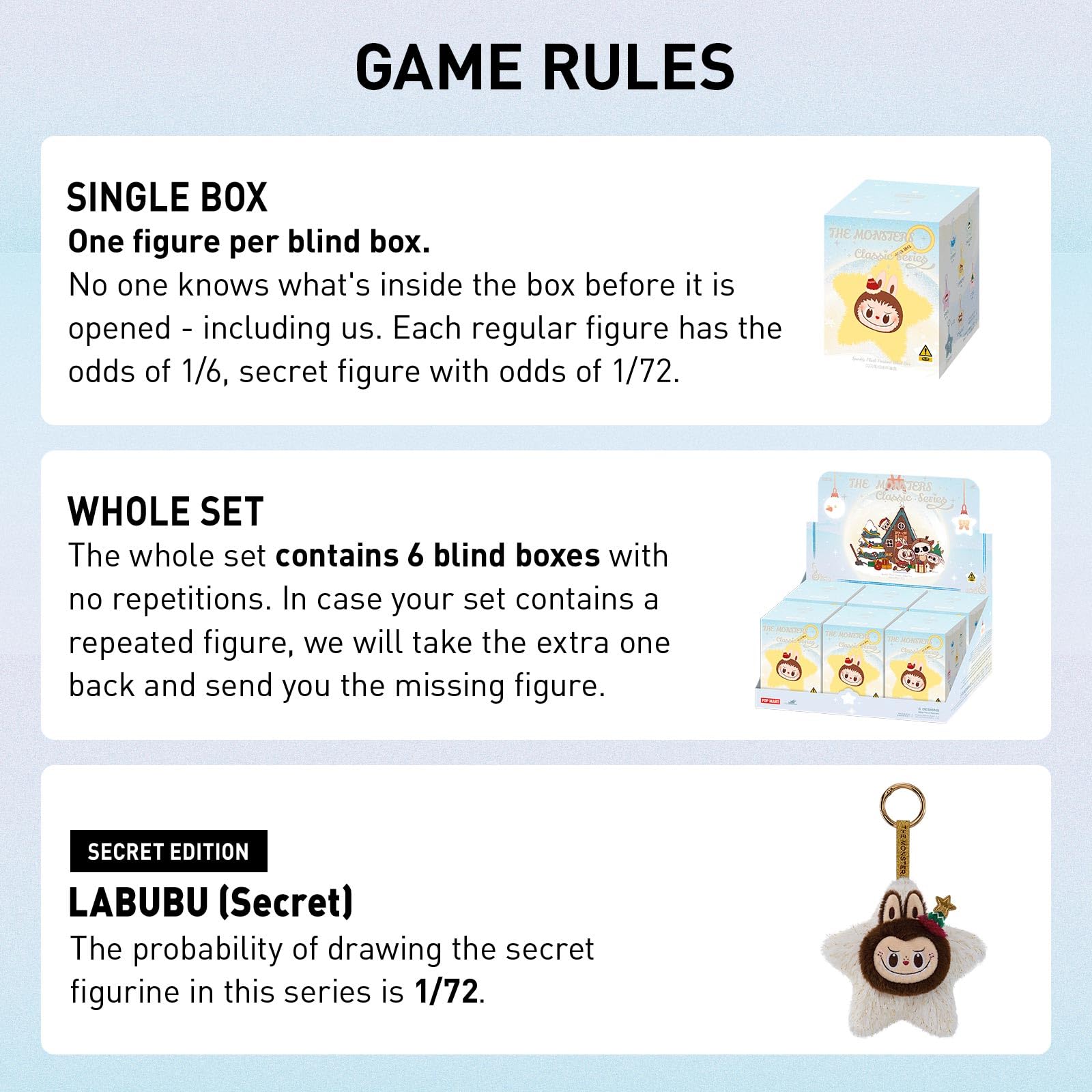 The Monsters Classic Series-Sparkly Blind Box, The Monsters Blind Box Figures, Random Design Collectible Toys Home Decorations, Holiday Birthday Gifts, Single Box