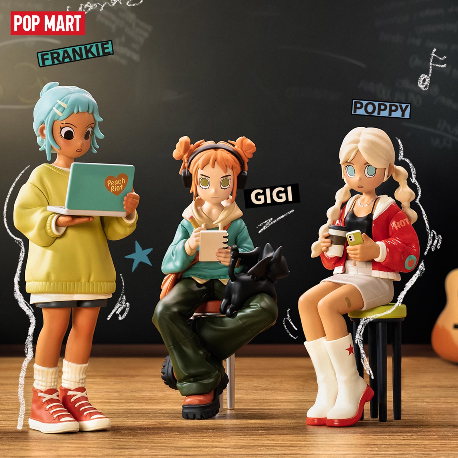 POP MART Peach Riot Rise Up Series Figures, 12PCs Peach Riot Blind Box Figures, Random Design Action Figures Collectible Toys Home Decorations, Holiday Birthday Gifts for Boys and Girls, Whole Set