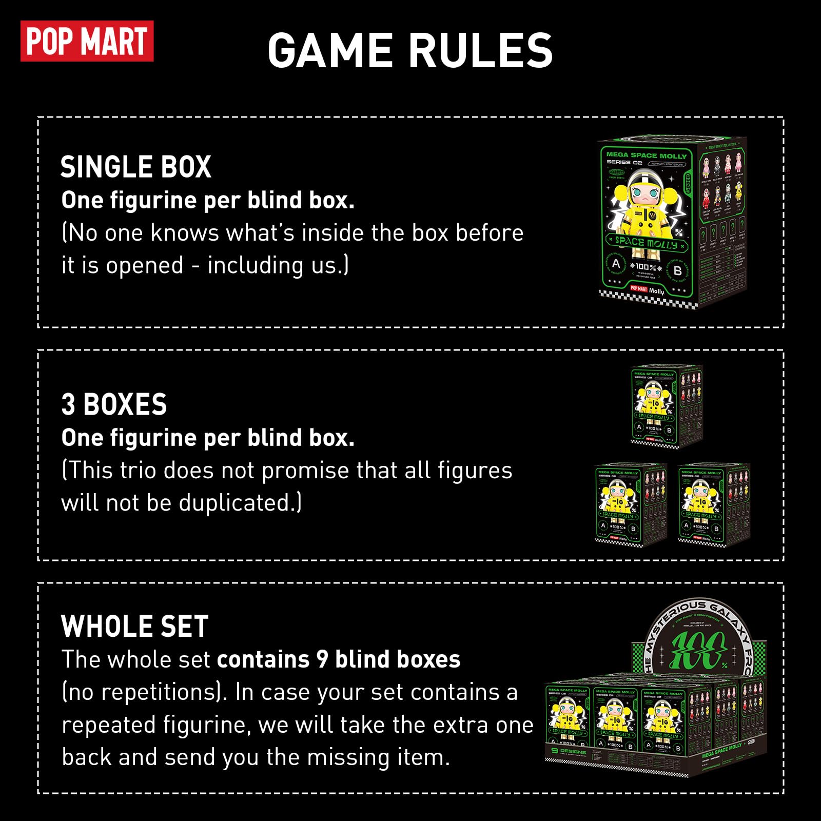 POP MART MEGA Space Molly 100% 2-B Blind Box Figures, Random Design Box Toys for Modern Home Decor, Collectible Toy Set for Desk Accessories, 1PC