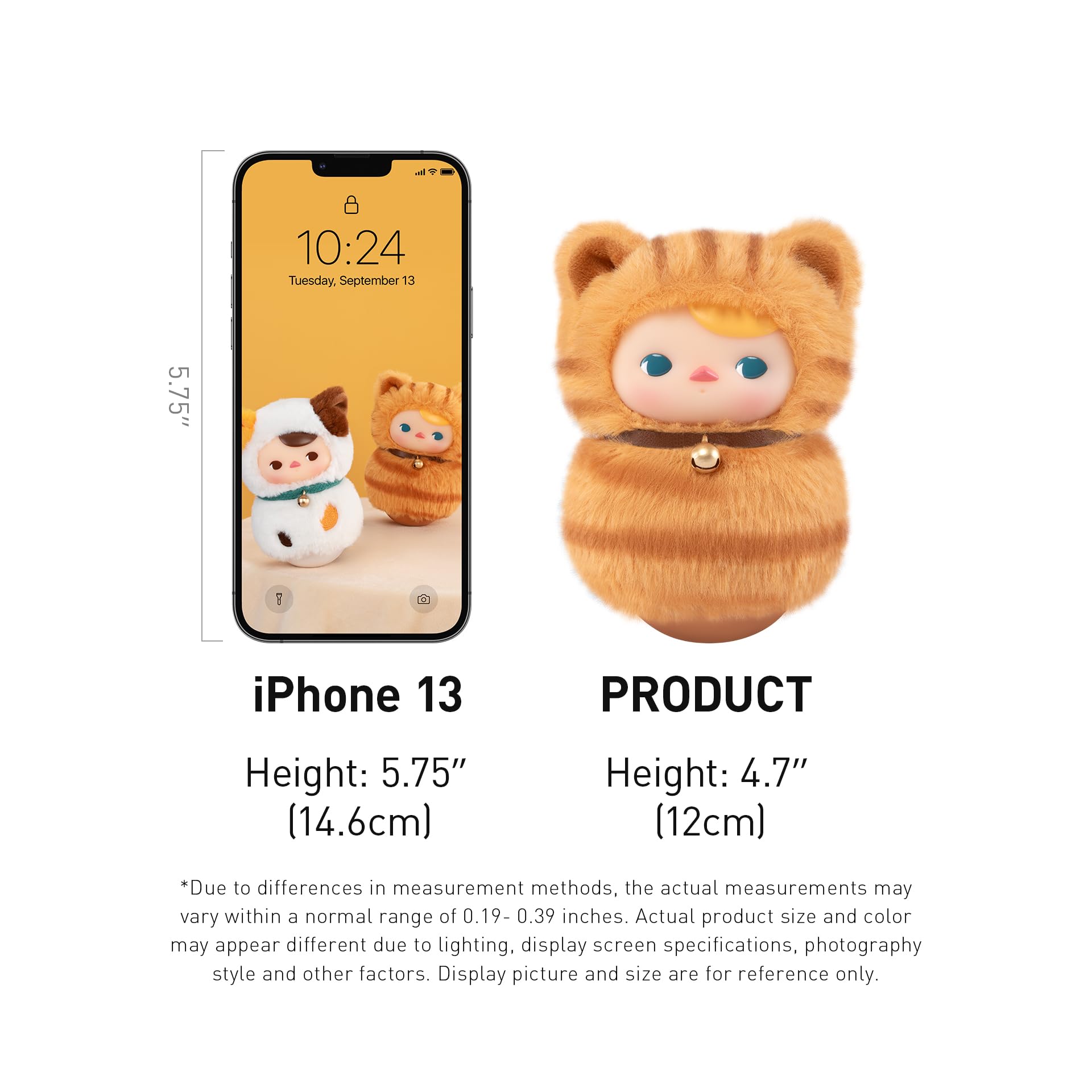 POP MART PUCKY Roly-Poly Kitty Series-Vinyl Plush Blind Box, PUCKY Blind Box Figures, Random Design Action Figures Collectible Toys Home Decorations, Holiday Birthday Gifts,Single Box