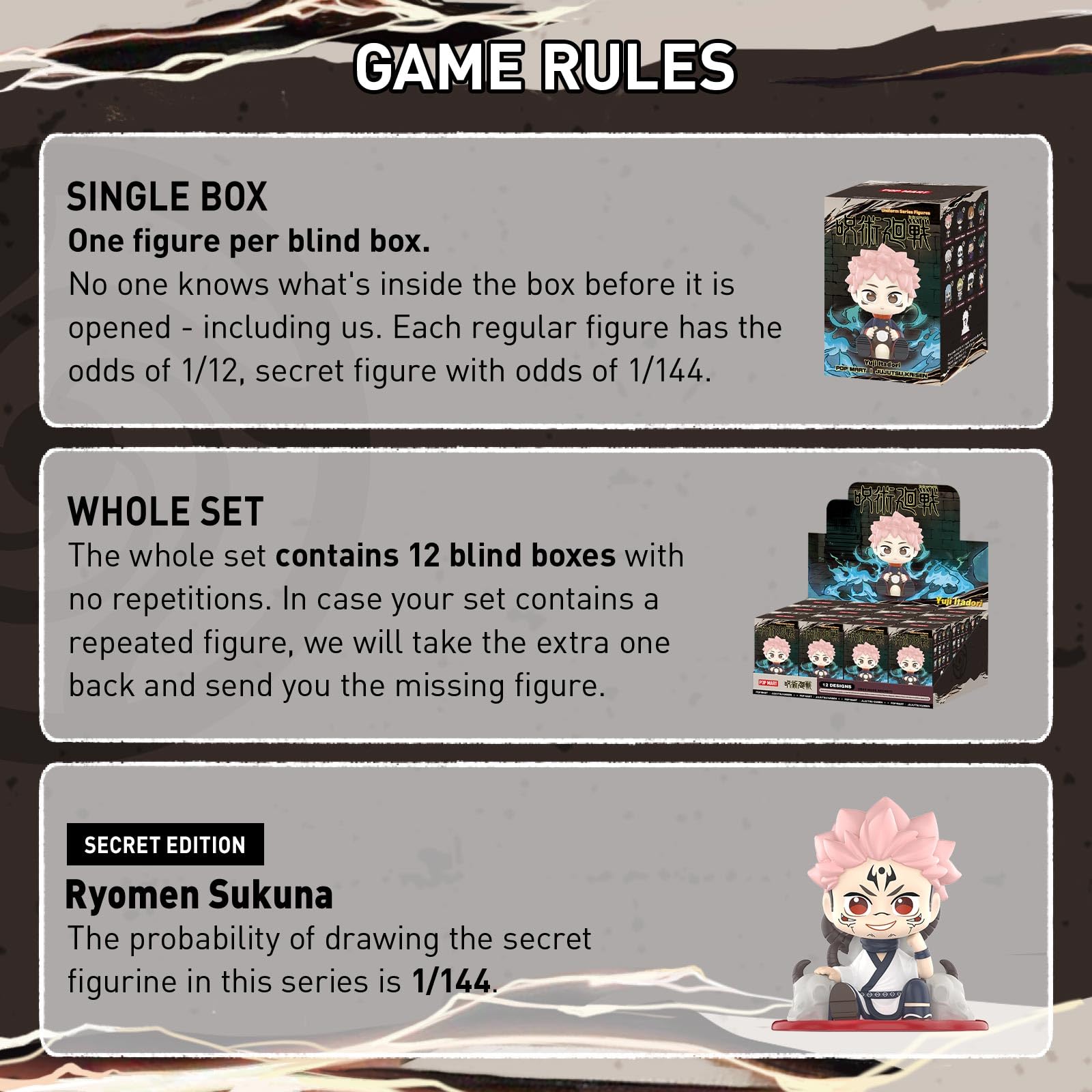 POP MART Jujutsu Kaisen Uniform Series Figures, 12PCs Blind Box Figures, Random Design Action Figures Collectible Toys Home Decorations, Holiday Birthday Gifts, Whole Set