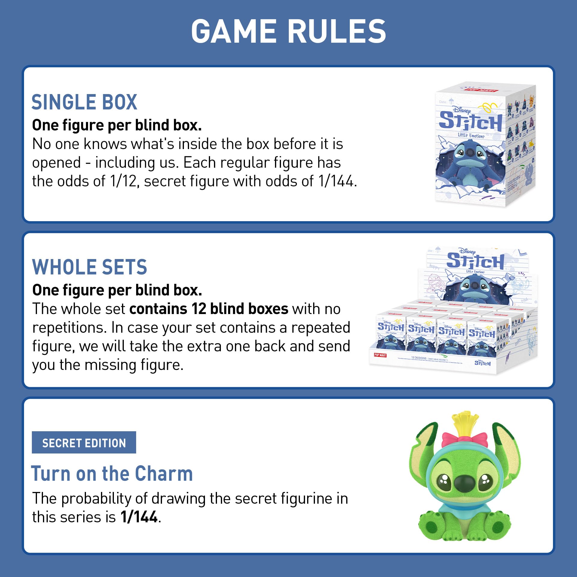 POP MART Disney Stitch Little Emotions Series Figures Blind Box Figures, Random Design Action Figures Collectible Toys Home Decorations, Holiday Birthday Gifts for Girls and Boys, Single Box