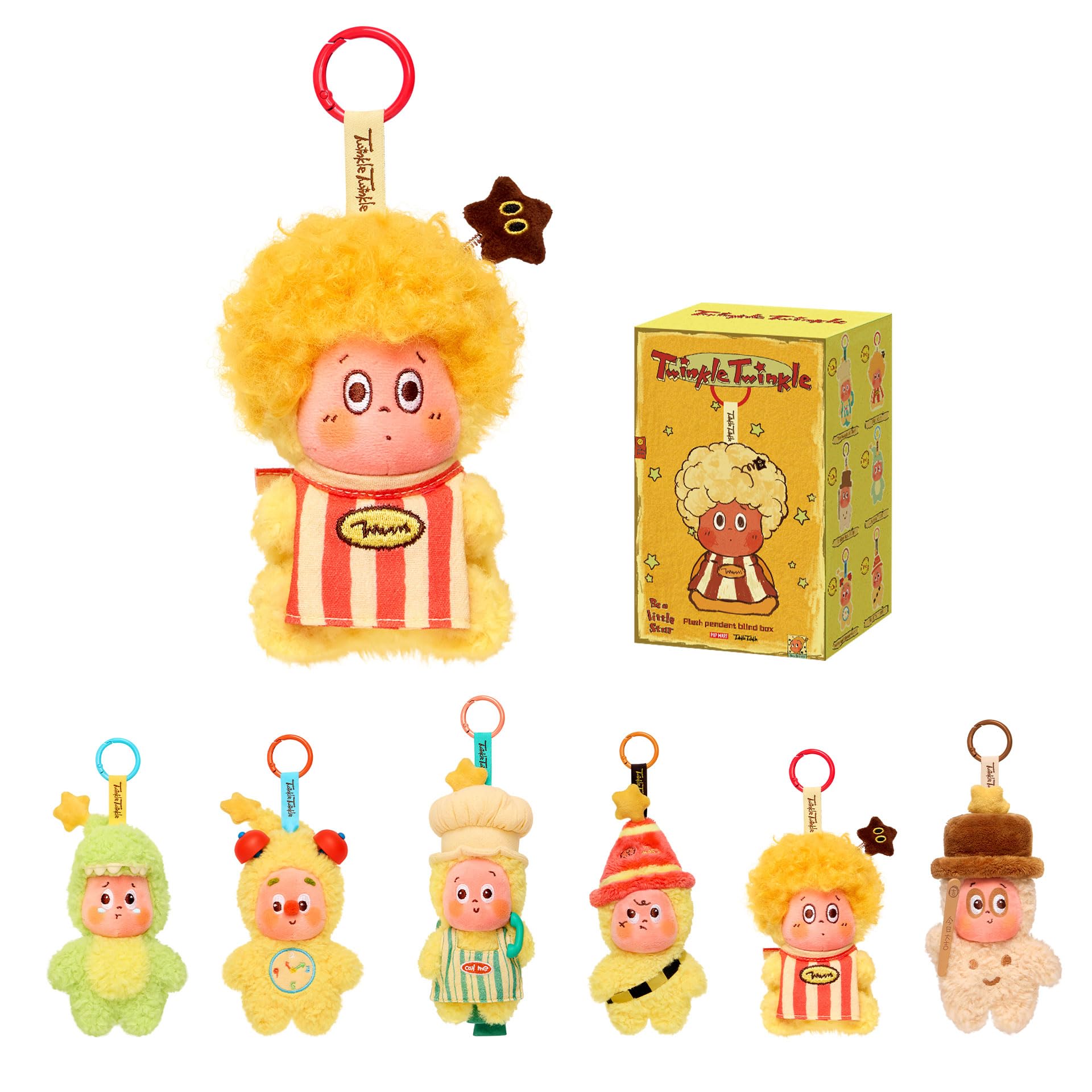 POP MART Twinkle Twinkle Be a Little Star Series - Plush Pendant Blind Box, Random Design Action Figures Collectible Toys Home Decorations, Holiday Birthday Gifts for Girls and Boys, Single Box
