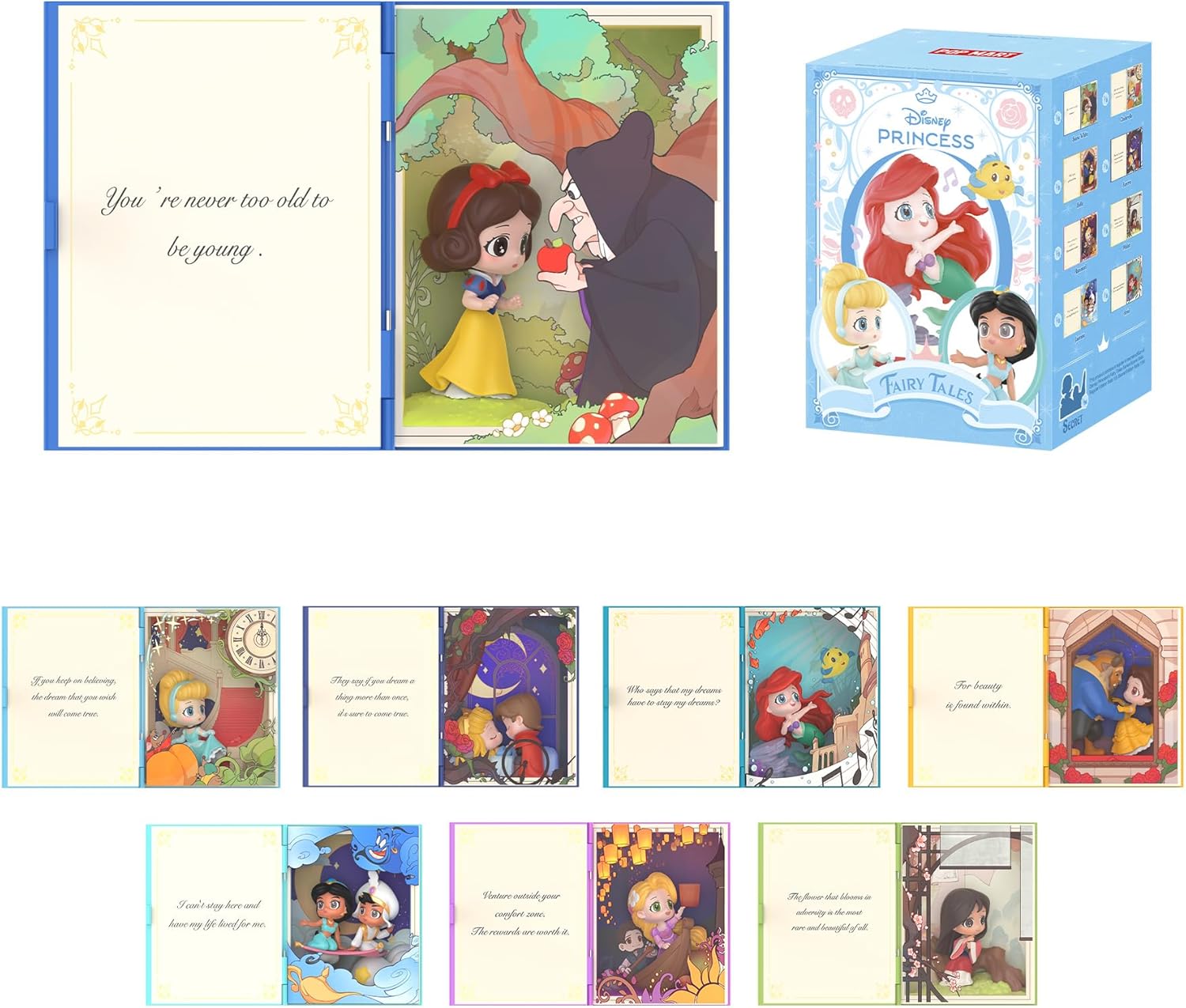 POP MART Disney Princess Fairy Tale Series Scene Figures, Blind Box Figures, Random Design Action Figures Collectible Toys Home Decorations, Single Box