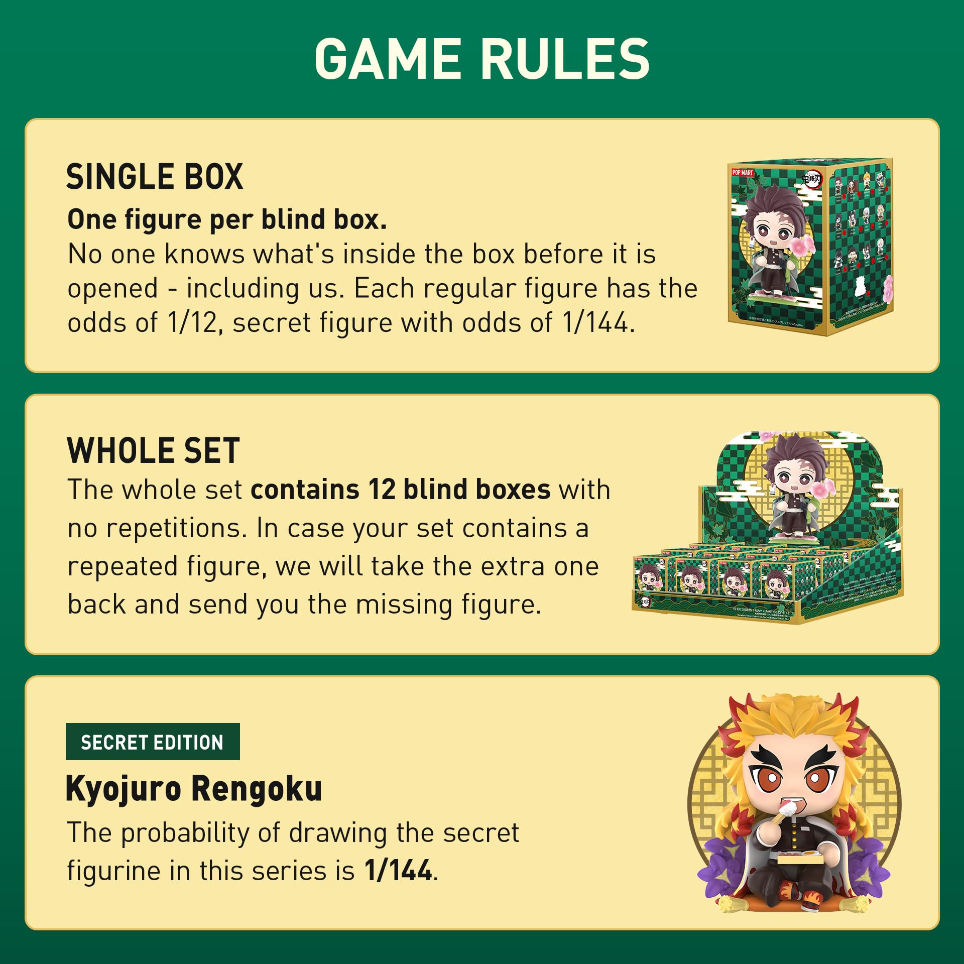 POP MART Demon Slayer Birth Flower Series Figures, Blind Box Figures, Random Design Action Figures Collectible Toys Home Decorations, Holiday Birthday Gifts, Single Box