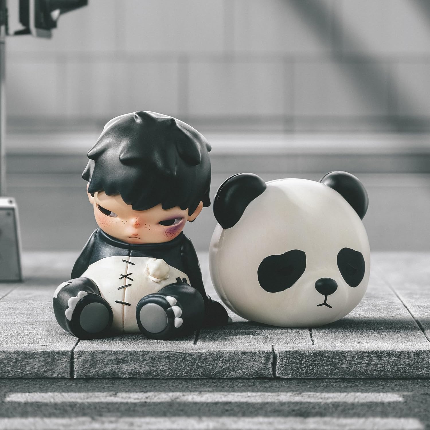 Hirono Doll Panda Figure Toys for Modern Home Decor  Collectible Toy Set for Desk Accessories
