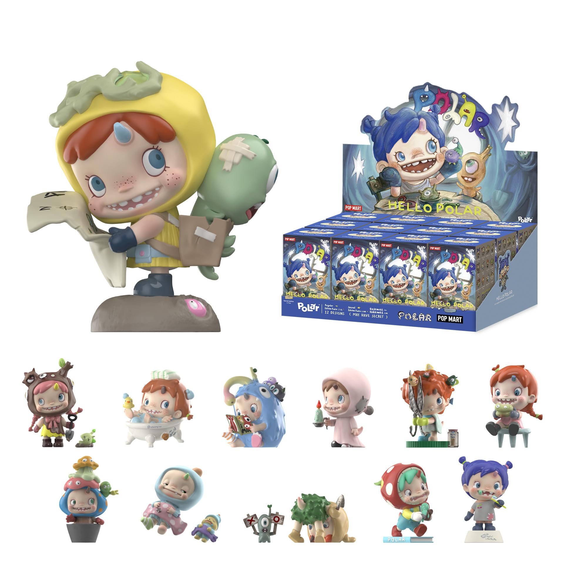 POP MART Polar - Hello Polar Season 1 Series Blind Box Figures, Random Design Action Figures Collectible Toys Home Decorations, Holiday Birthday Gifts, Single Box