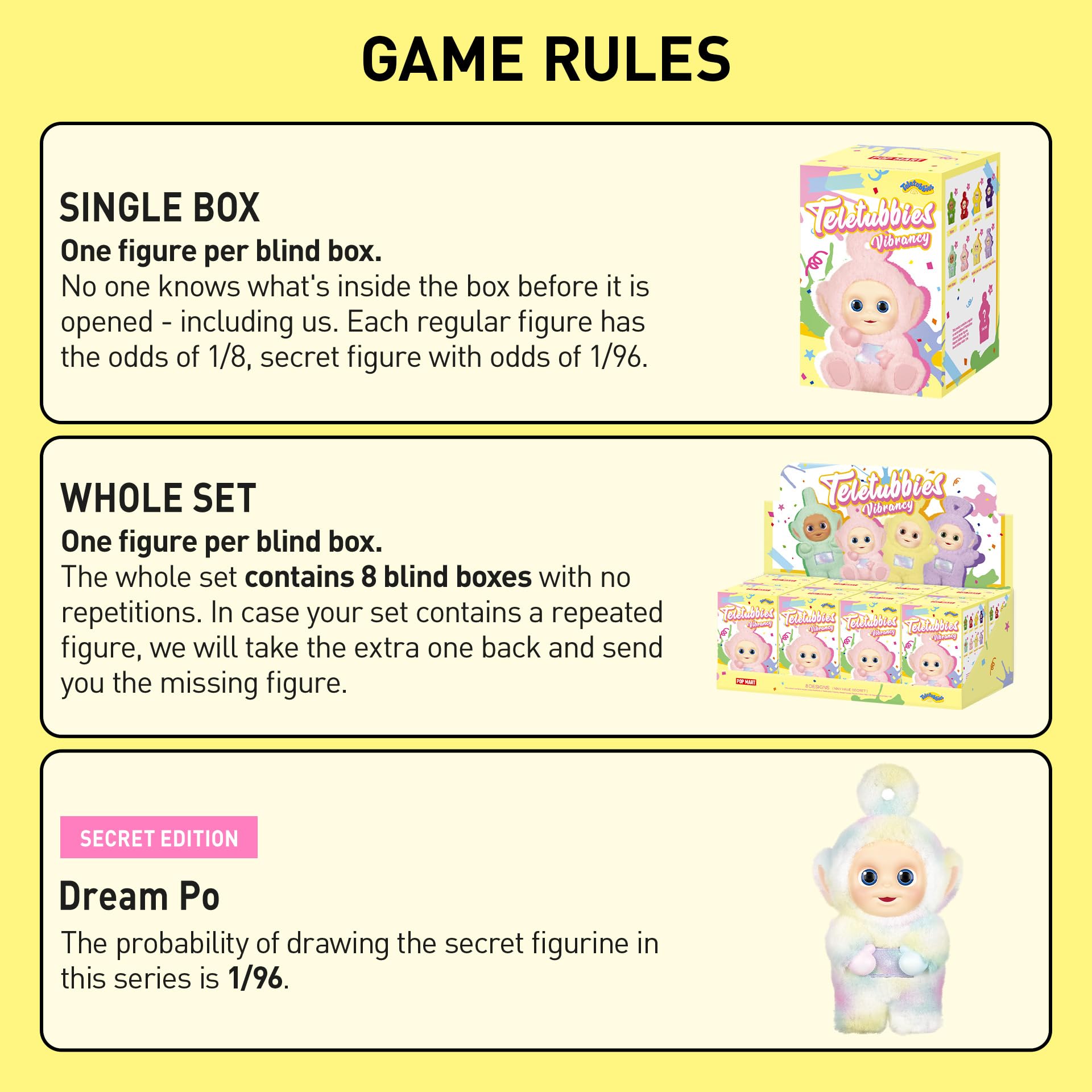 POP MART Teletubbies Vibrancy Series Figures, Blind Box Figures, Random Design Action Figures Collectible Toys Home Decorations, Single Box