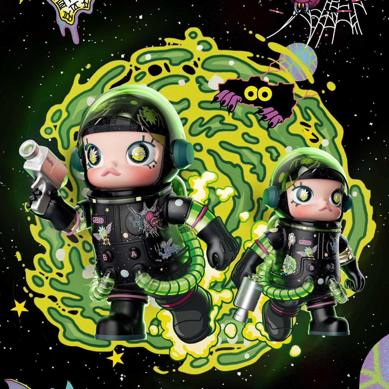 POP MART MEGA Space Molly 400% Rick and Morty, 11.61 Inch Height, Toys for Modern Home Décor, Collectible Art Toy