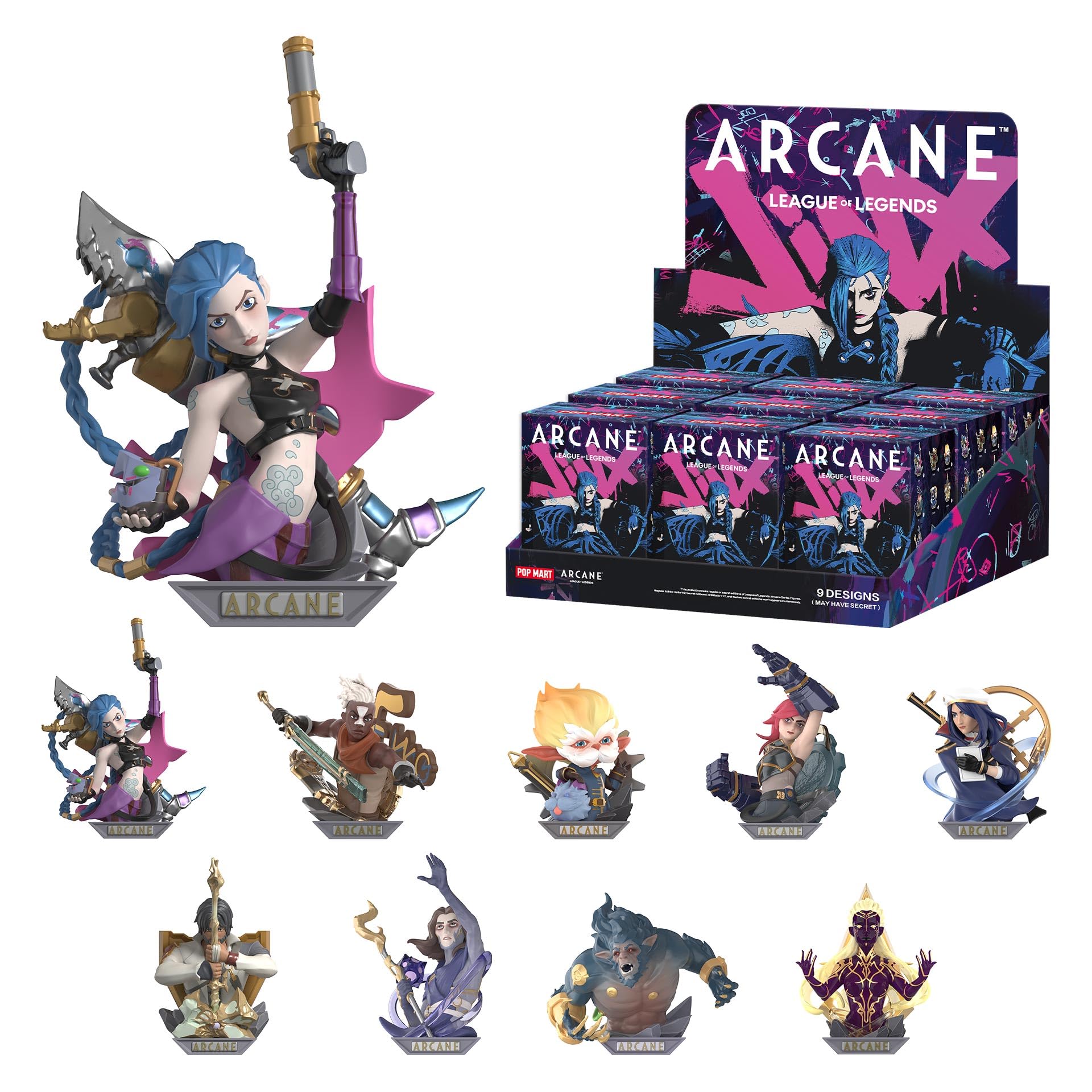 League of Legends: Arcane Series Figures Blind Box Figures Random Design Action Figures Collectible Toys Home Decorations Holiday Birthday Gifts for Girls and Boys Single Box