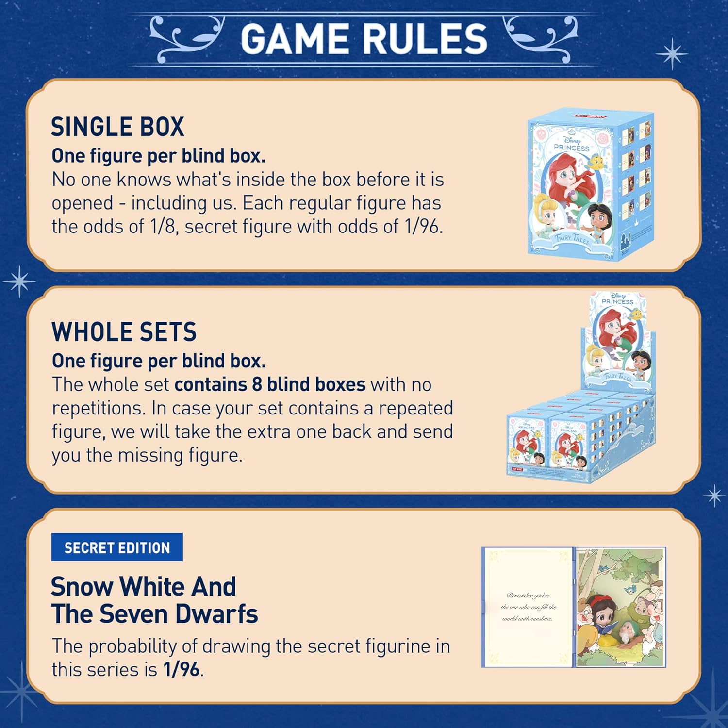 POP MART Disney Princess Fairy Tale Series Scene Figures, Blind Box Figures, Random Design Action Figures Collectible Toys Home Decorations, Single Box