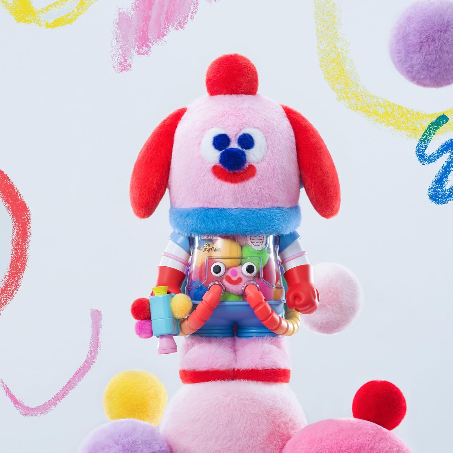 POP MART MEGA Space Molly 400% Jon Burgerman Collection Figurine, 13.58 Inch Height, Toys for Modern Home Décor, Collectible Art Toy