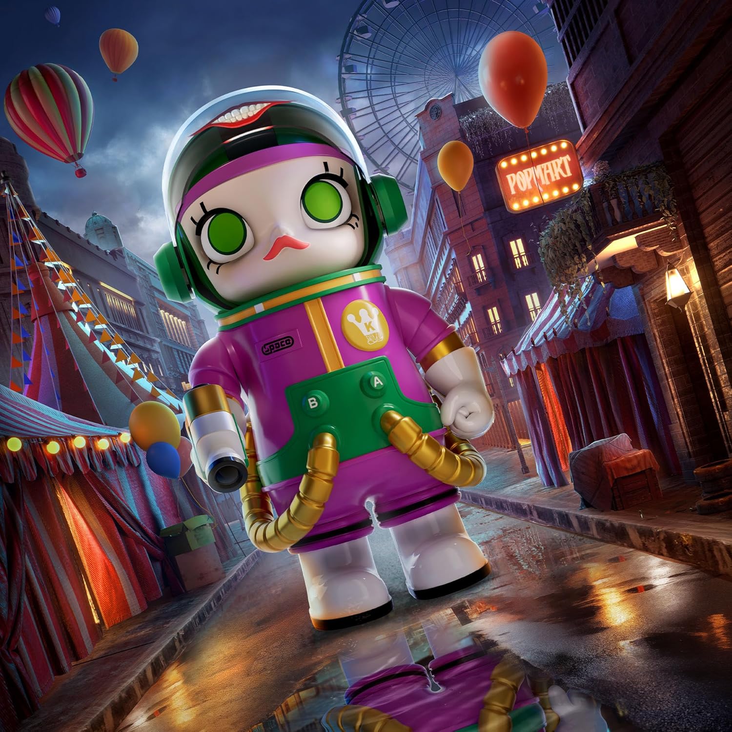 POP MART MEGA Space Molly 400% Joker Collection Figurine, 11.8 Inch Height, Toys for Modern Home Décor, Collectible Art Toy
