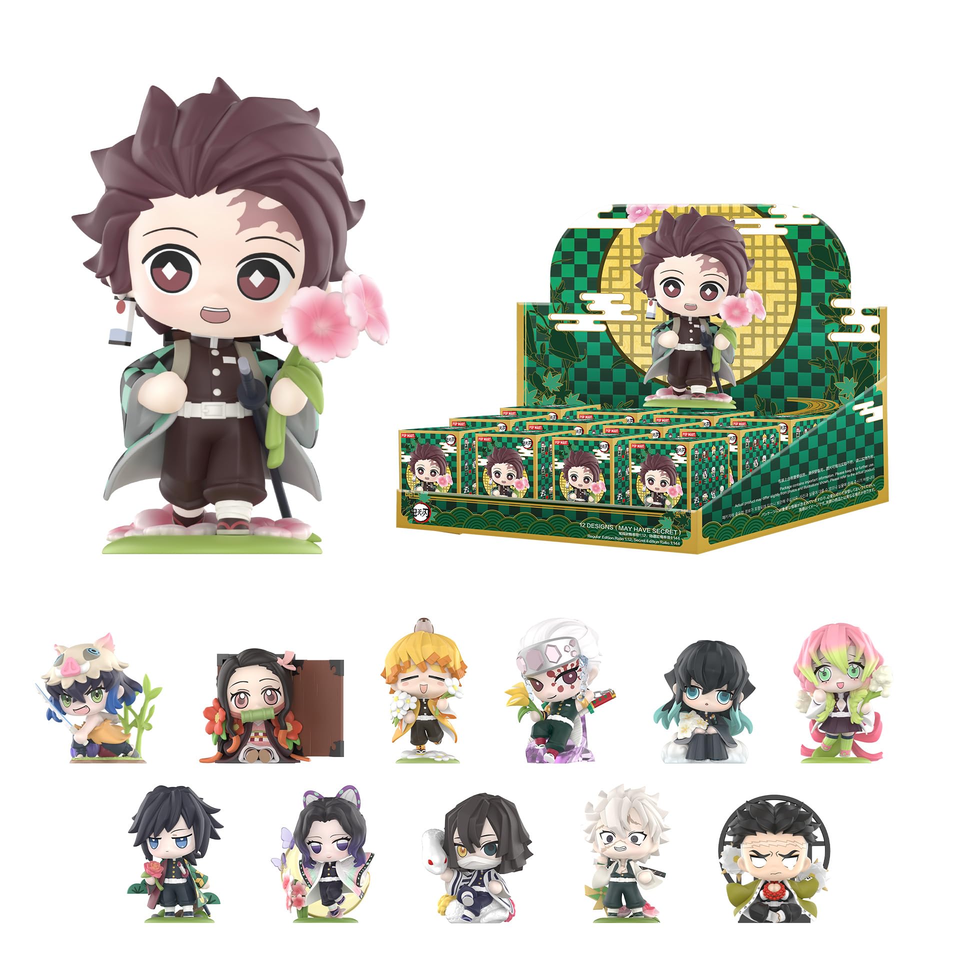 POP MART Demon Slayer Birth Flower Series Figures, Blind Box Figures, Random Design Action Figures Collectible Toys Home Decorations, Holiday Birthday Gifts, Single Box