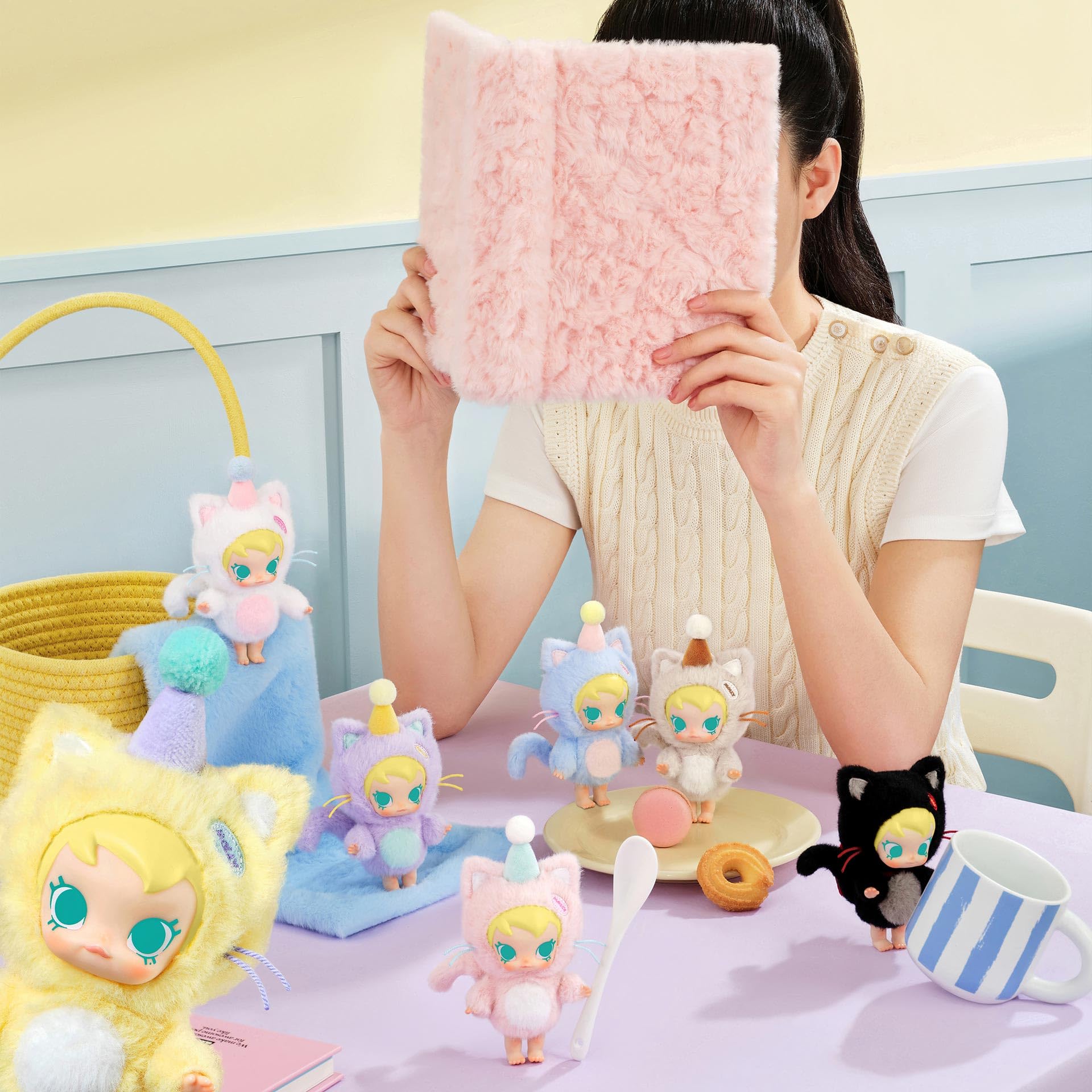 POP MART Baby Molly Pocket Friends Series-Vinyl Plush Pendant Blind Box 6PCs Blind Box Figures, Random Design Action Figures Collectible Toys Home Decorations, Whole Set