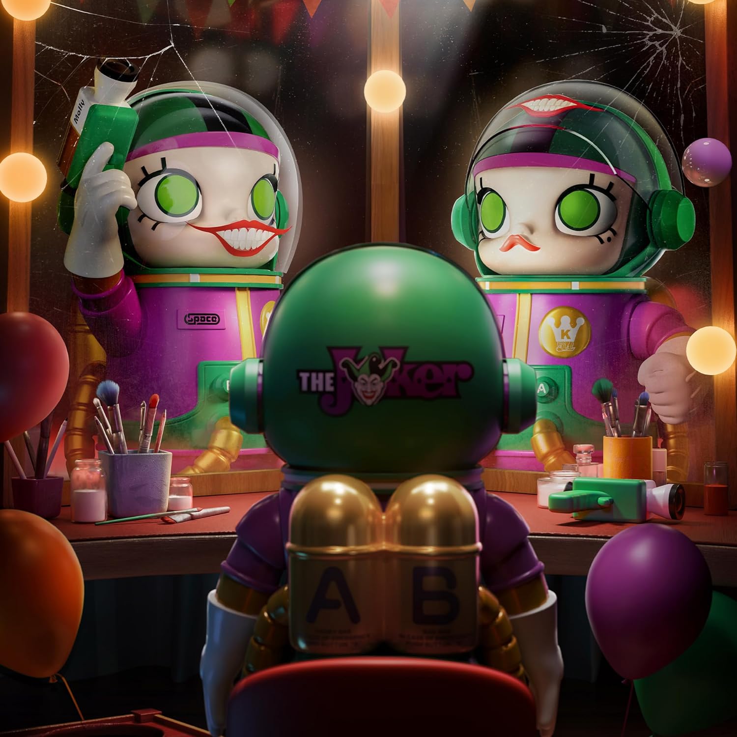 POP MART MEGA Space Molly 400% Joker Collection Figurine, 11.8 Inch Height, Toys for Modern Home Décor, Collectible Art Toy
