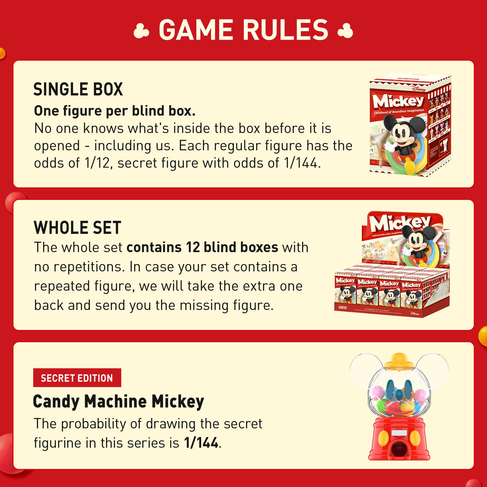 POP MART Disney Mickey Childhood of Boundless Imagination Blind Box Figures, 12 PCs Disney Mickey Random Design Action Figures Collectible Toys Home Decorations, Whole Set
