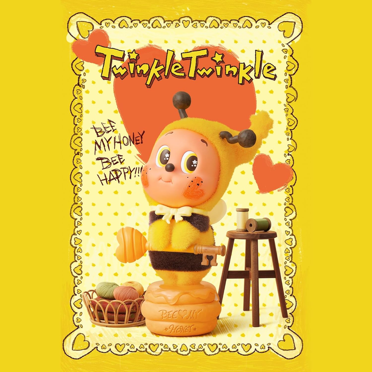 POP MART TwinkleTwinkle Bee Your Honey Figurine, 3.78 inches Height, Toys for Modern Home Decor, Collectible Toy Set for Desk Accessories