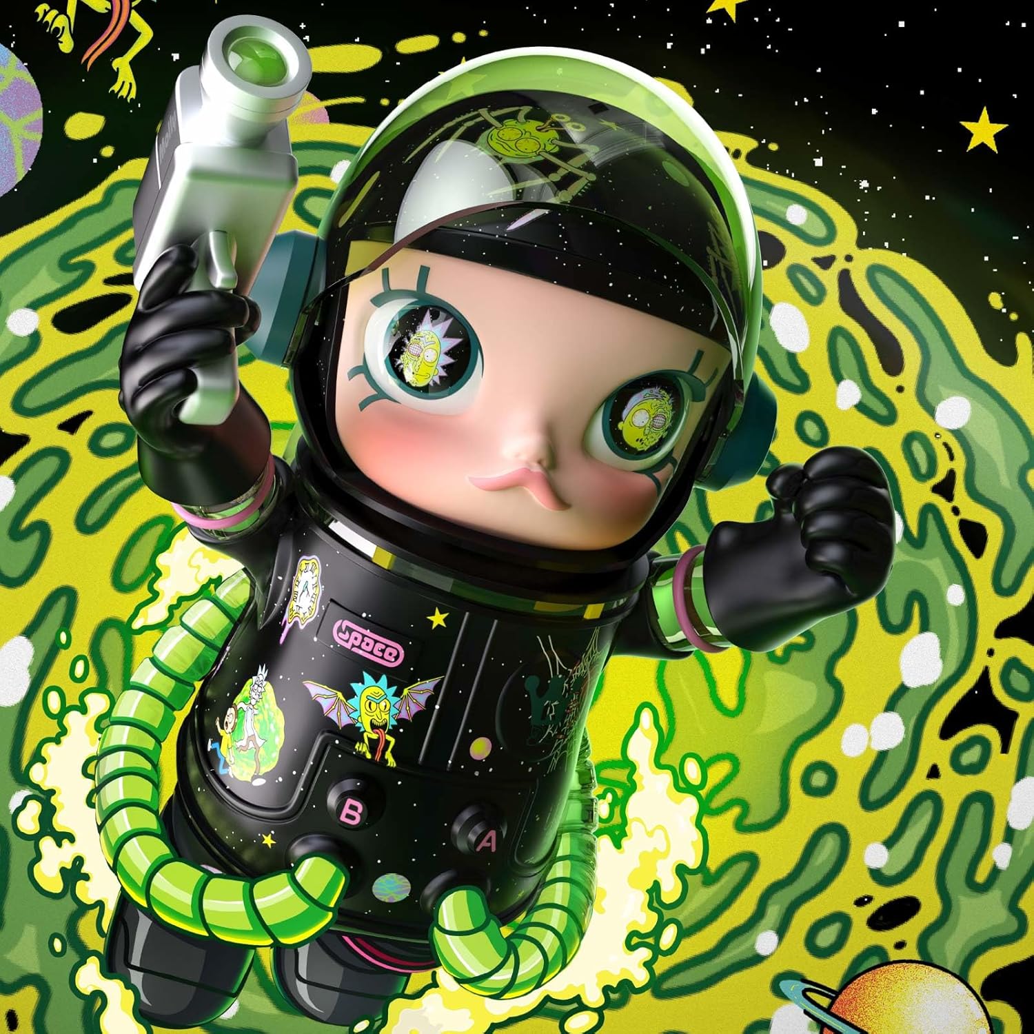 POP MART MEGA Space Molly 400% Rick and Morty, 11.61 Inch Height, Toys for Modern Home Décor, Collectible Art Toy